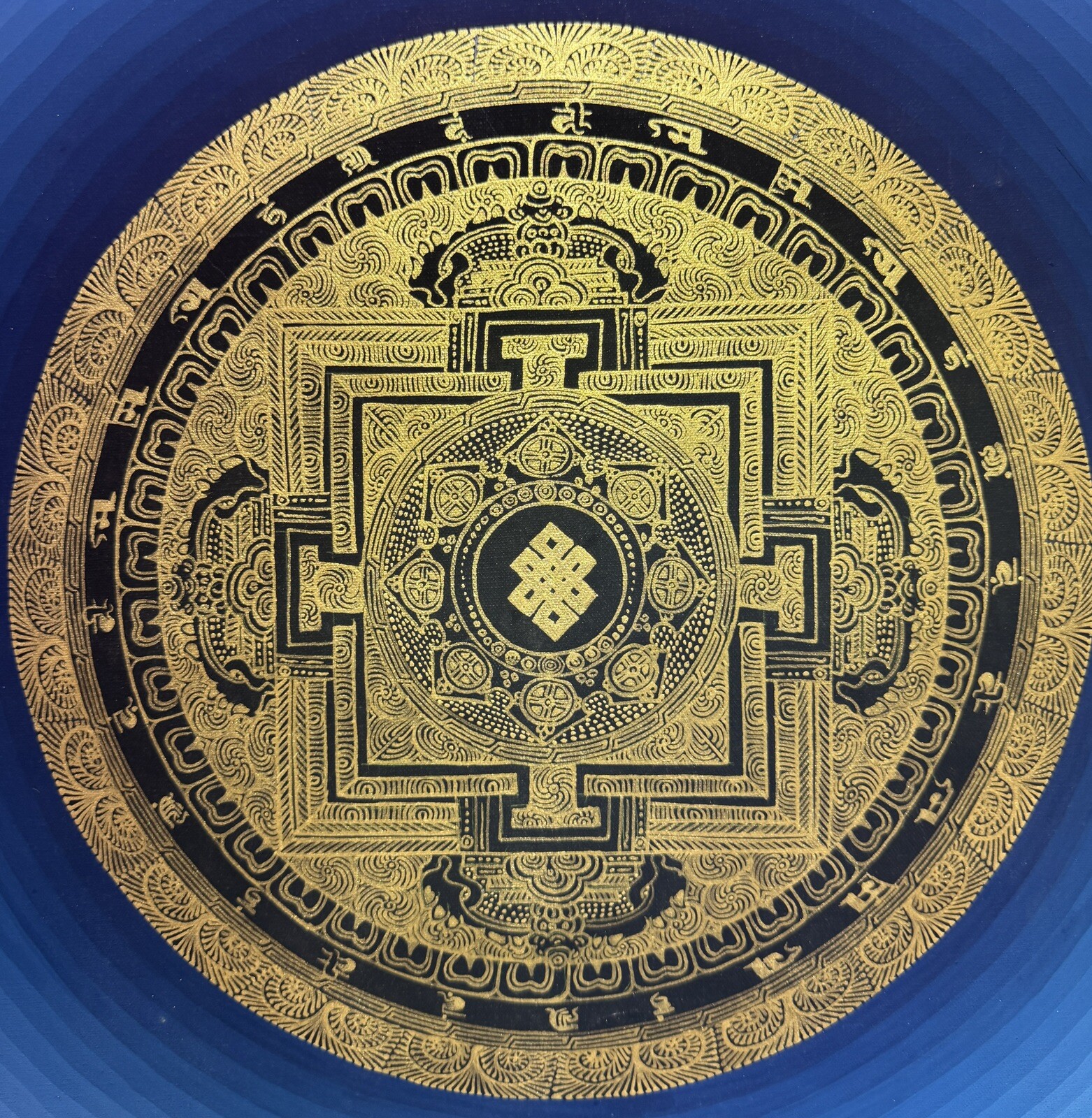 Om Mani Padme Hum Mantra Mandala Prayer/Meditation Tibetan Thangka Painting