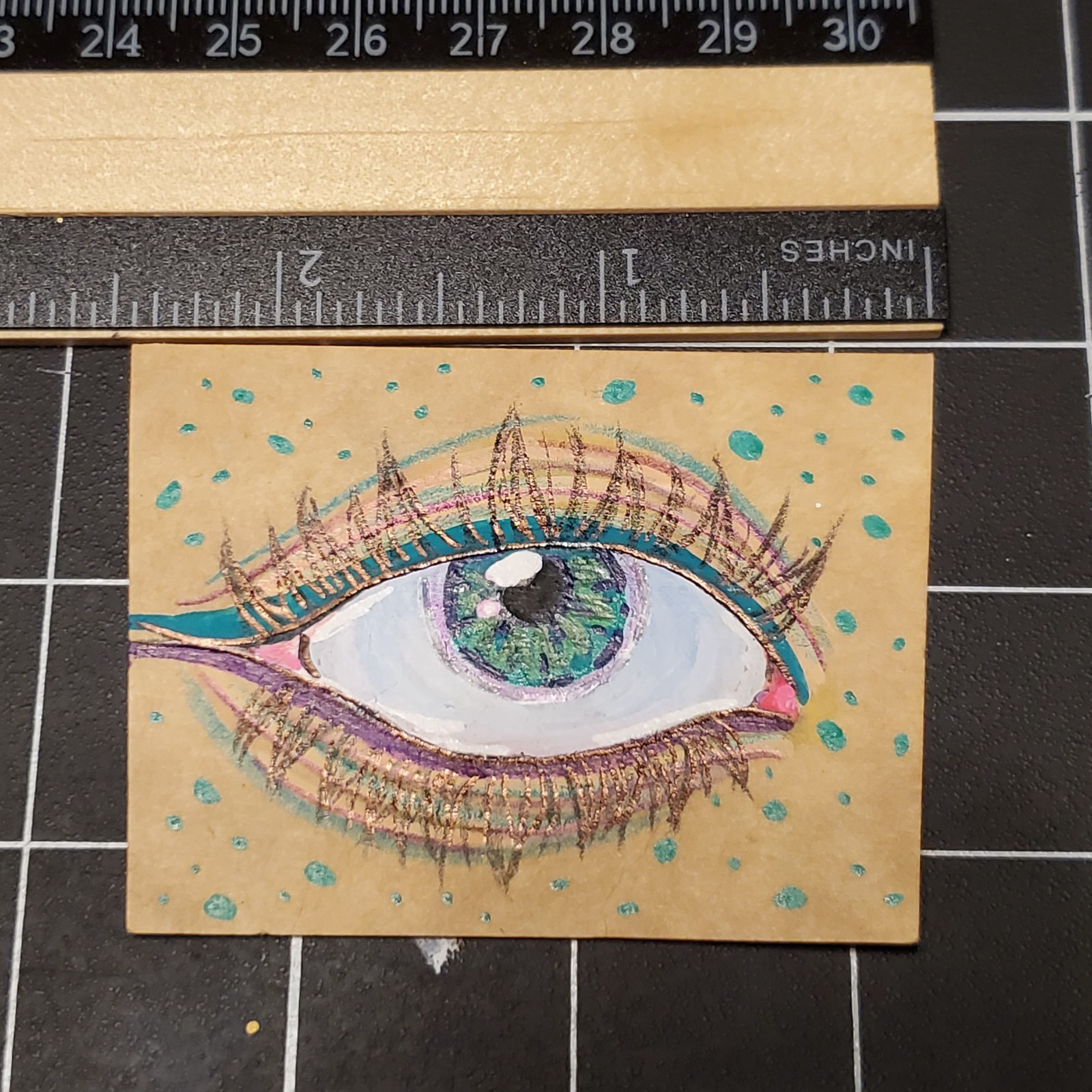 Green Freckles – Tiny Art – Eyeball Painting – Makeup