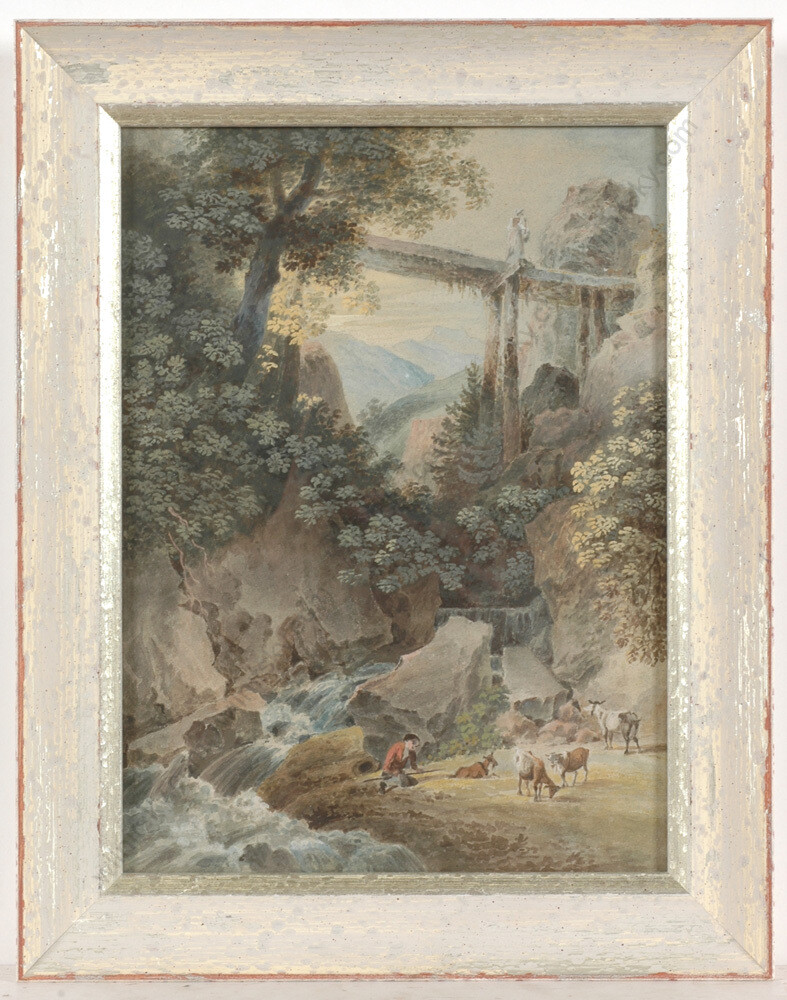 Attributed to Balthasar Anton Dunker (1746-1807) «Romantic landscape» c 1790 (m)