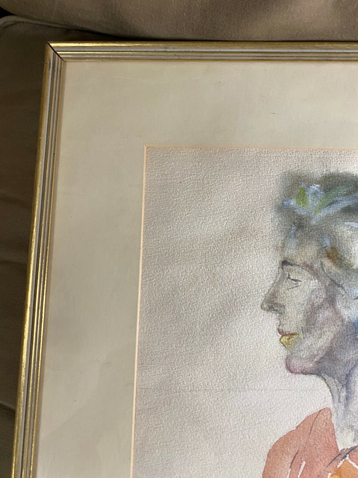 Vintage Lucy Putnam 1965 «Female Study» Watercolor Painting – Signed And Framed