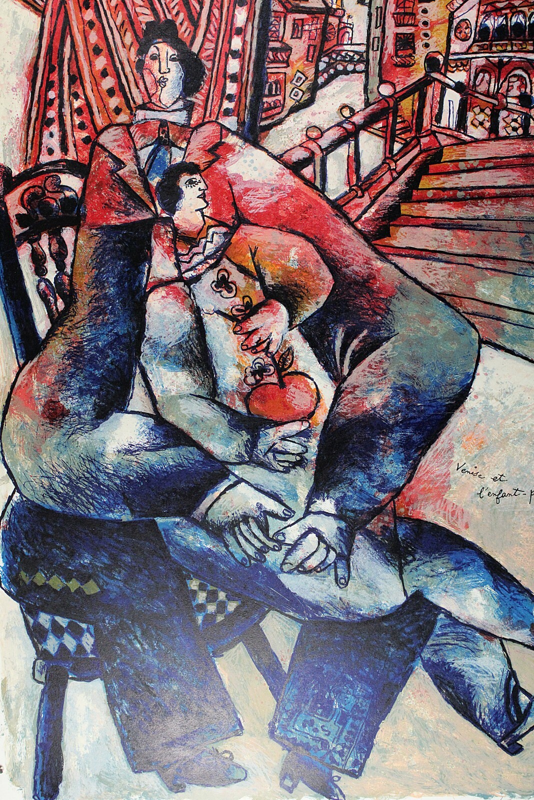 Theo Tobiasse Signed & Numbered Lithograph «Venice Et L’Enfant Prophite»