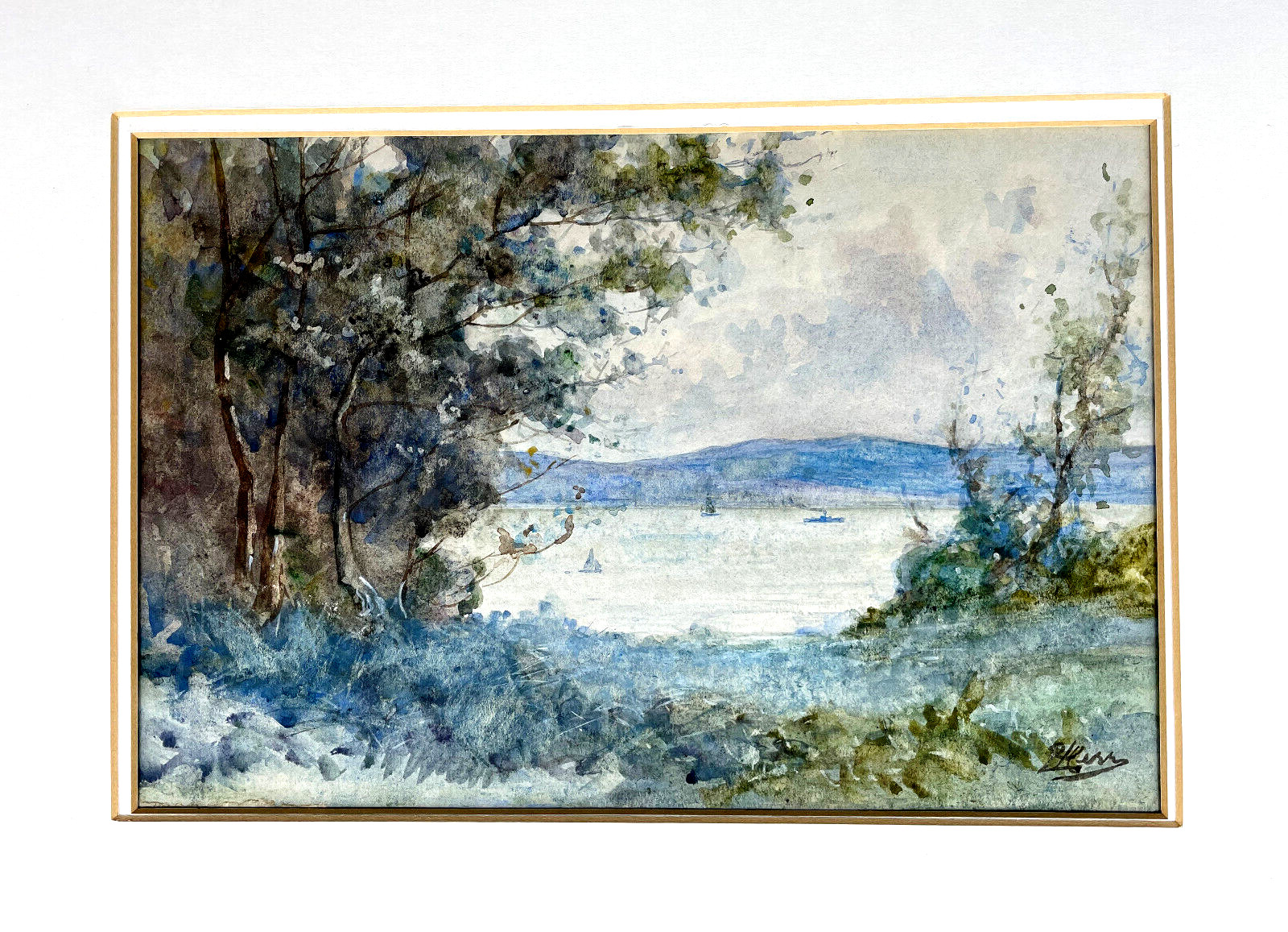 Antique Watercolor Painting Frederick James Kerr Listed English Welsh Artist
