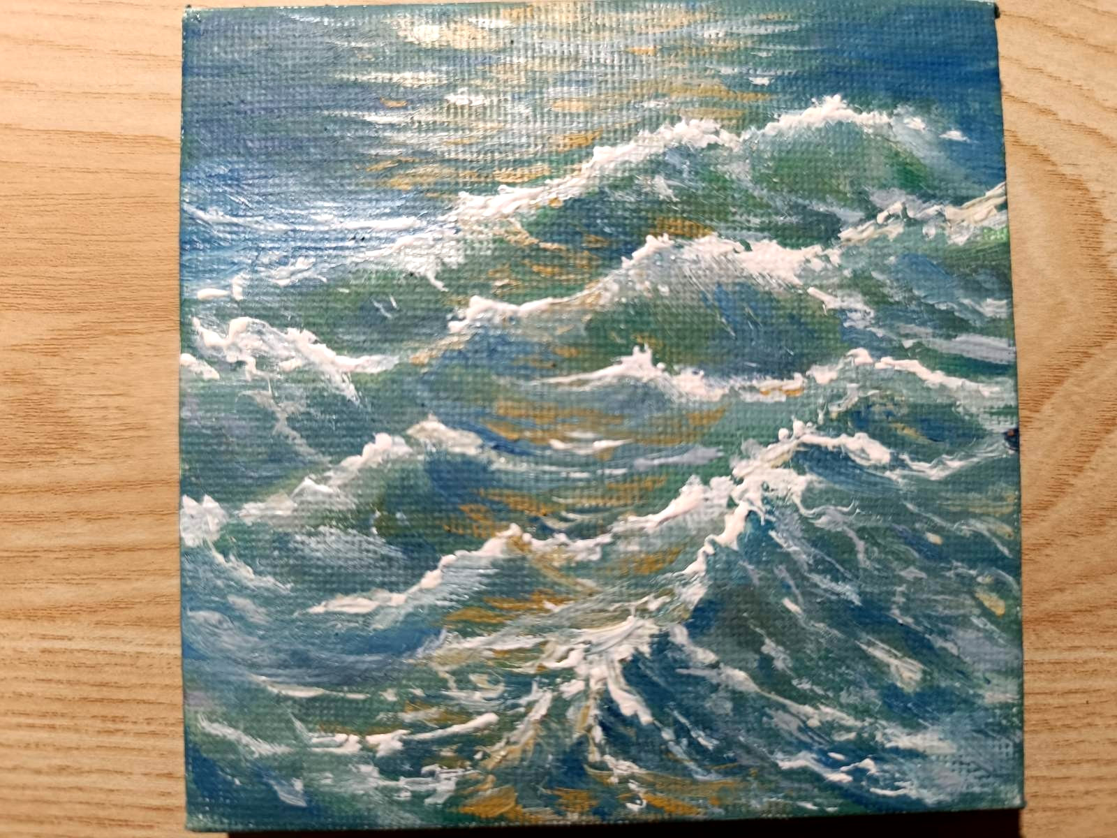 TEXTURED IMPASTO Original Arts OIL Painting WAVES Canvas Impressionism Seascape