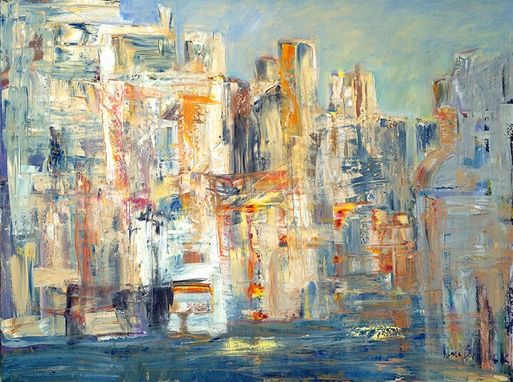 «Abstracted Energy, NYC» by artist Elena Ballock, 12×16 Giclee Print