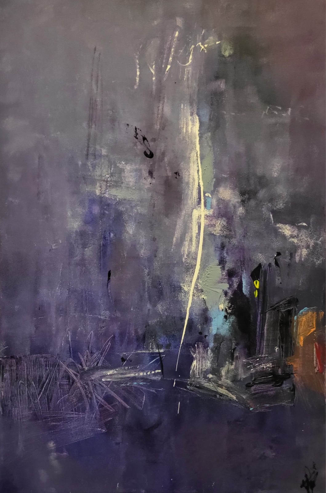 Marvelous Colorful Deep Moody Abstract Art Piece Acrylic On Canvas Unique…