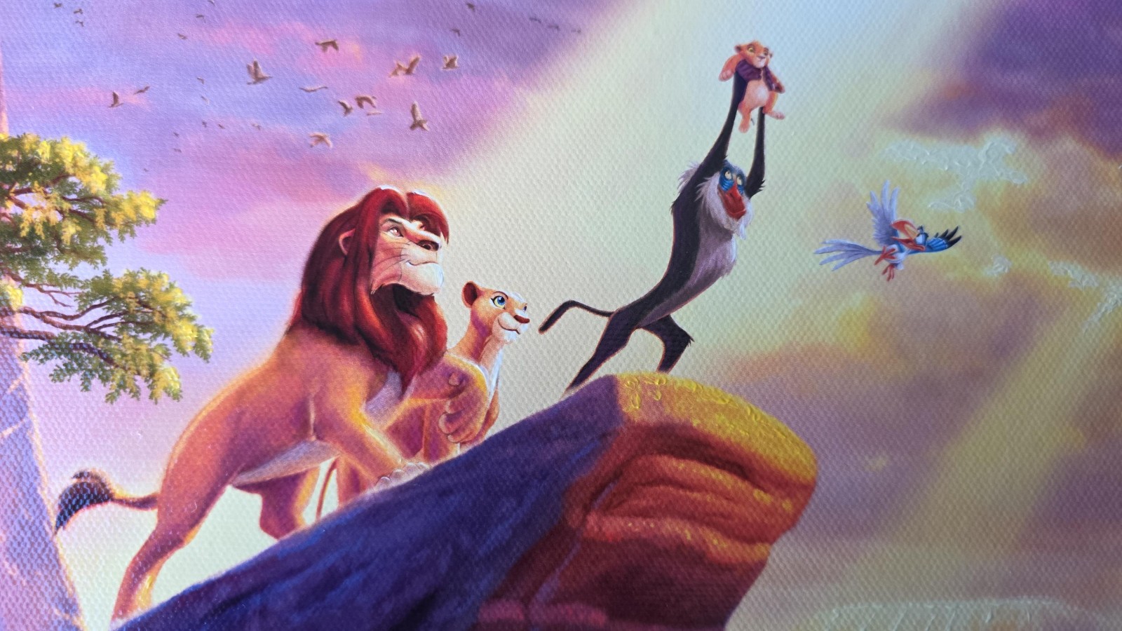 Thomas Kinkade ~ Disney ~ The Lion King 12×18 Publisher Proof Oil on Canvas