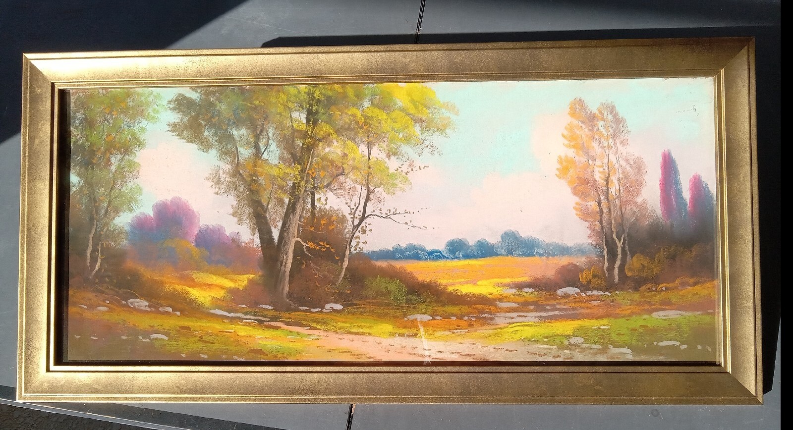ORIGINAL PASTEL PAINTING – Beautiful Summer Landscape- Wm. Chandler Era – 1910s