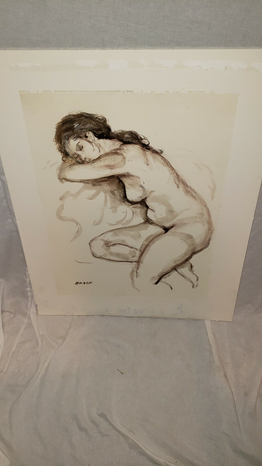 Watercolor Frank Brokenshaw («Brock») Sketch – charcoal pencil nude