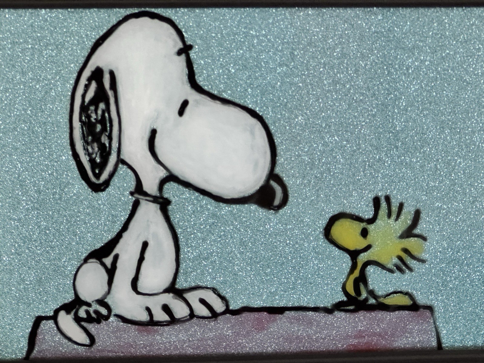 Peanuts Snoopy And Woodstock Acrylic Hand Painted on Glass 5×7