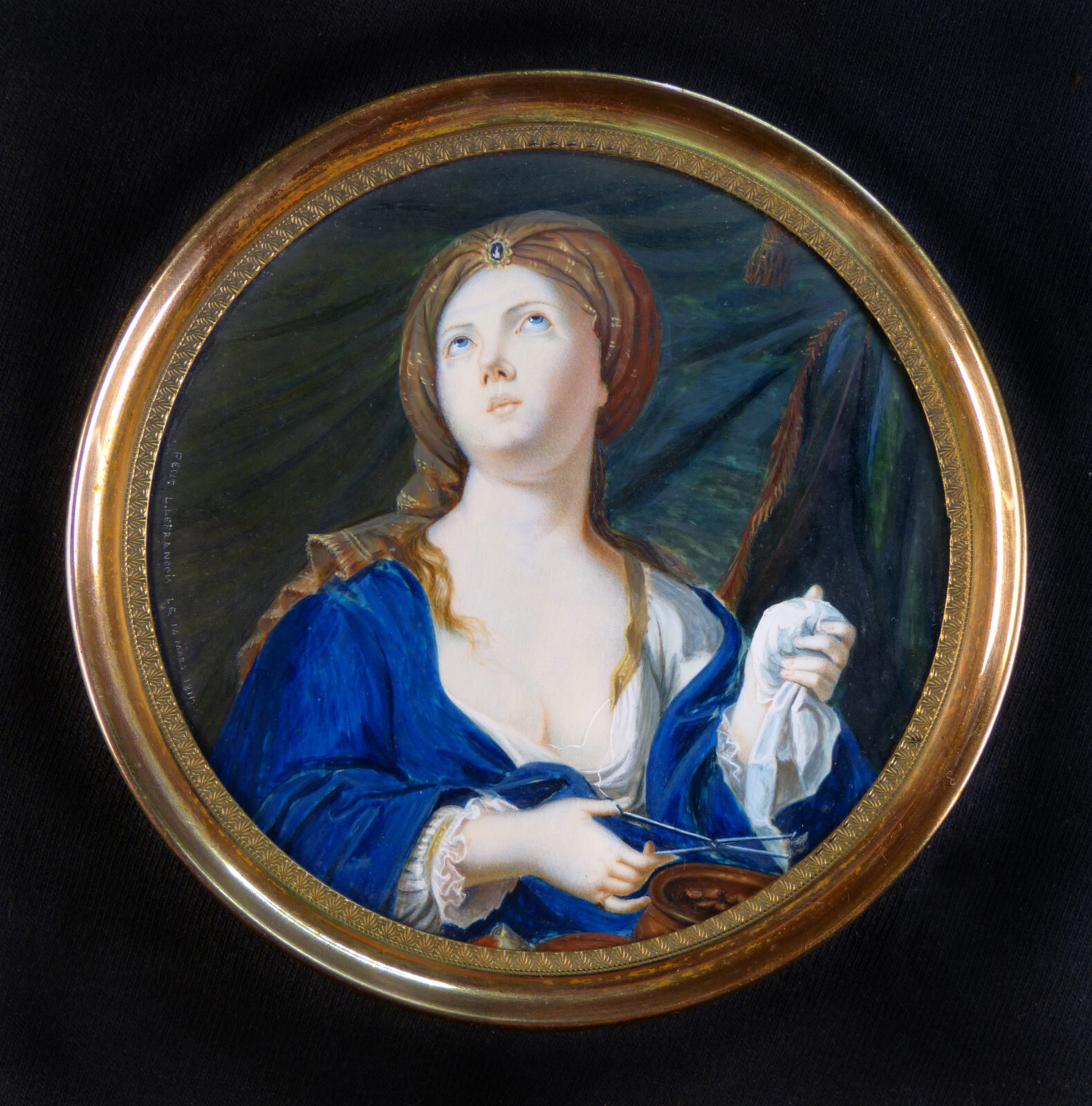 ANTIQUE PORTRAIT MINIATURE PAINTED 1811 NOBLE LADY SIGNED L. LEFRANCOIS