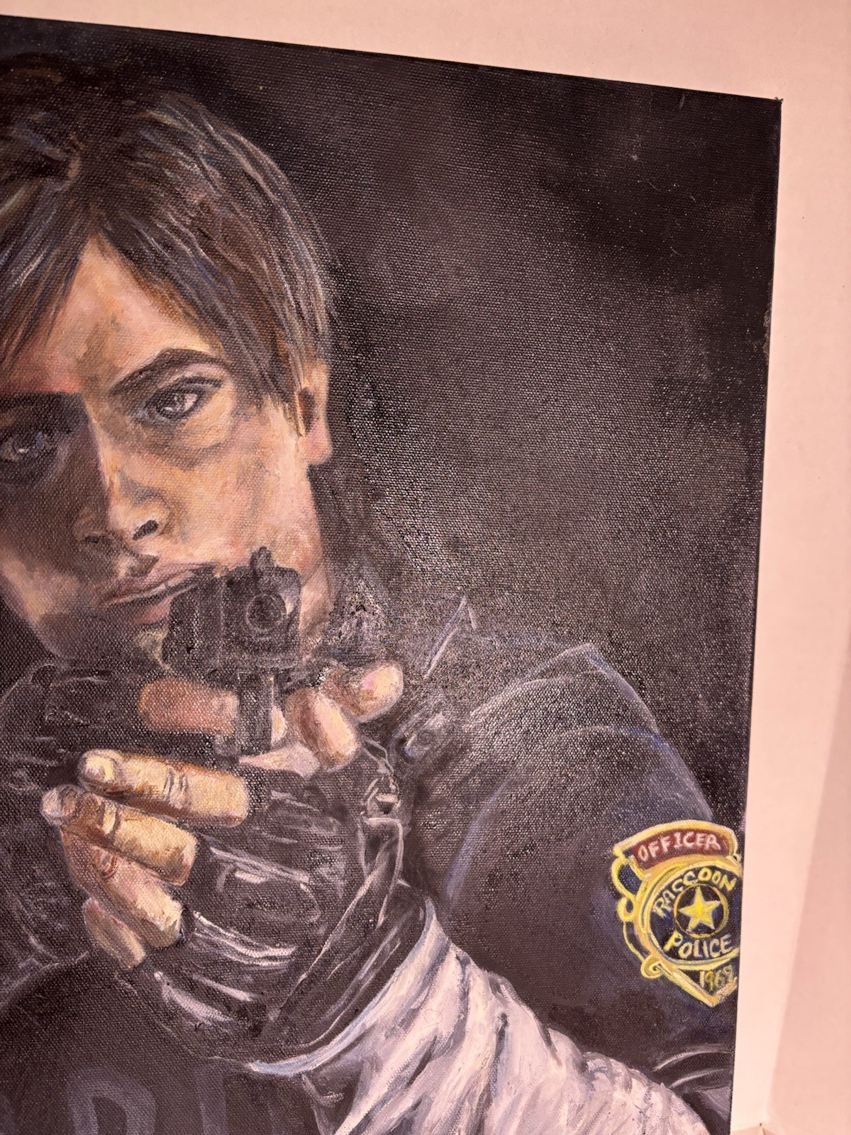 Resident Evil original Oil painting By Lacey Roberts 20x24x1.5”Stretched Canvas