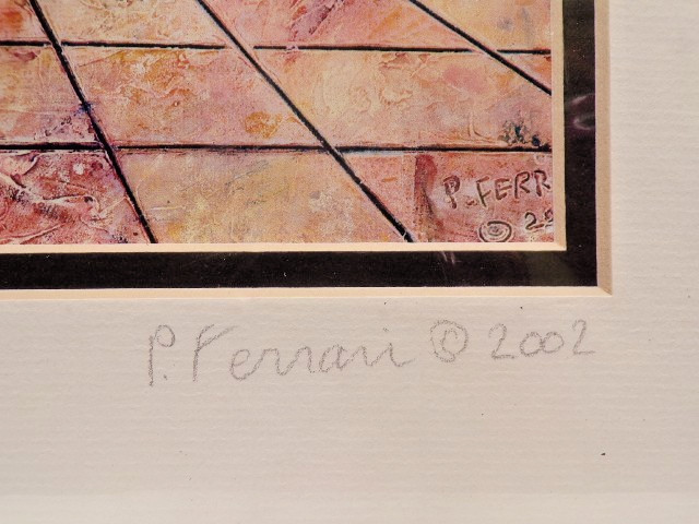 Philippe Ferrari Print 2002 ~WINE LOVER’S SERIES~ Signed «P. FERRARI» Matted