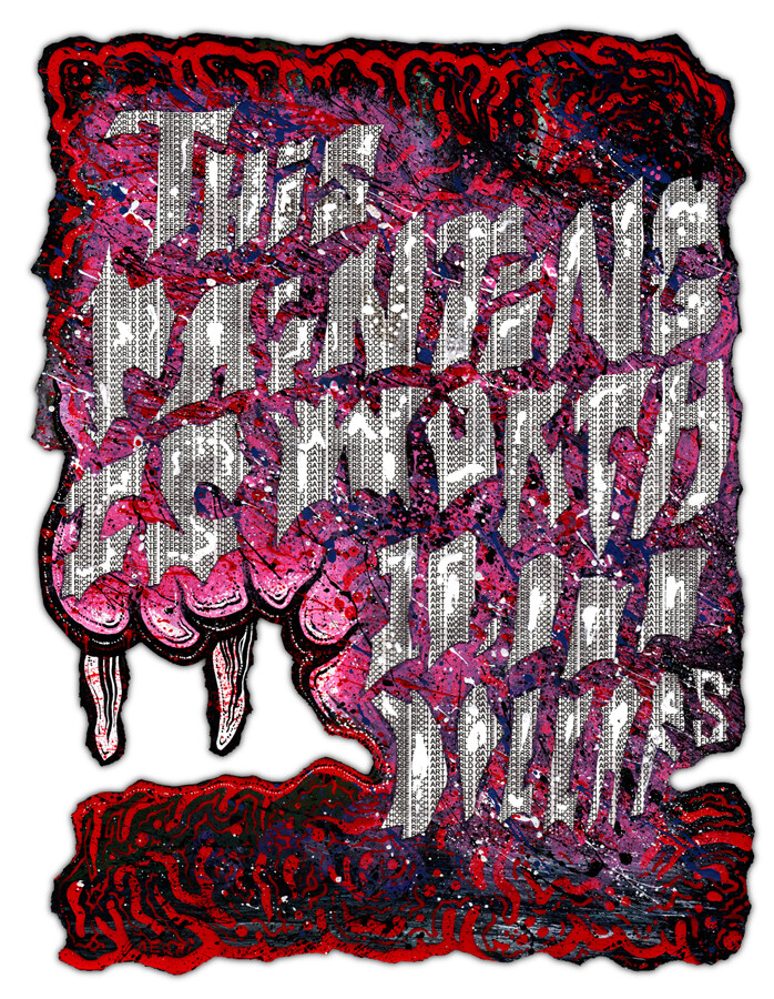 Original HAPPY GRAVE year 2021 contemporary visionary art : «THIS PAINTING»