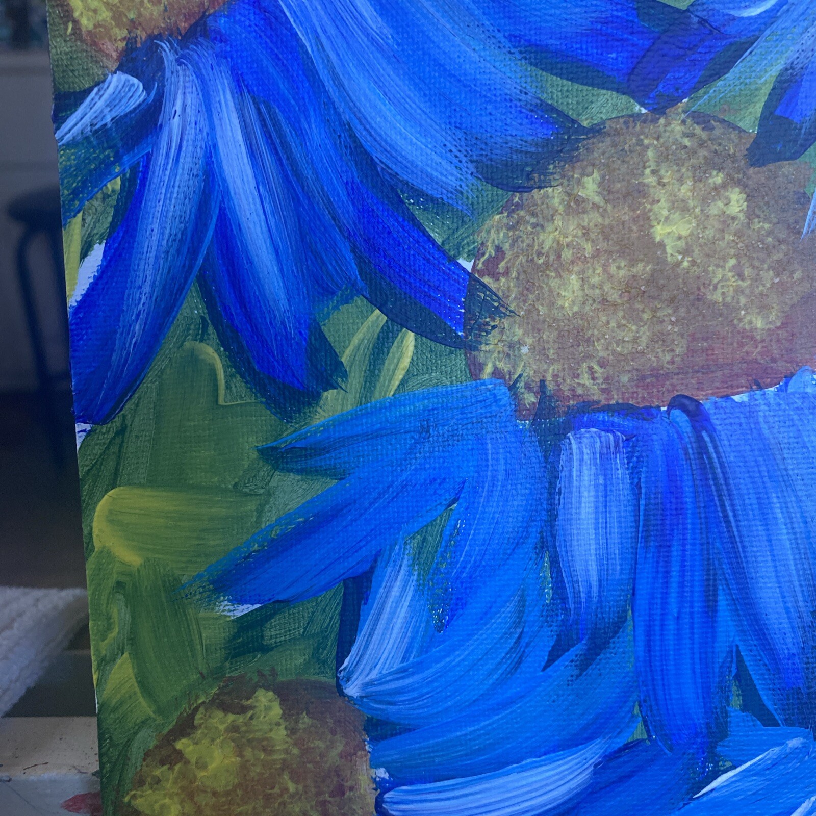 paintings on canvas Panel original 8/10, gift, Abstract Flowers,coneflower