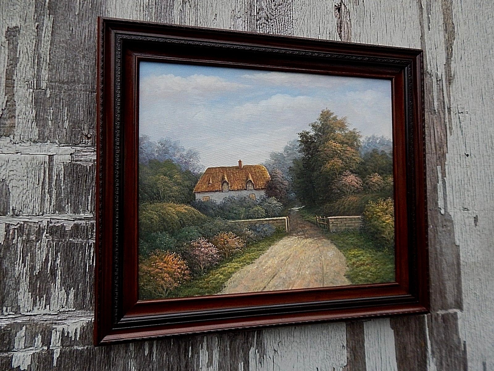 English Cottage, original oil painting. The late Charles P. Wilson. Mint Cond.