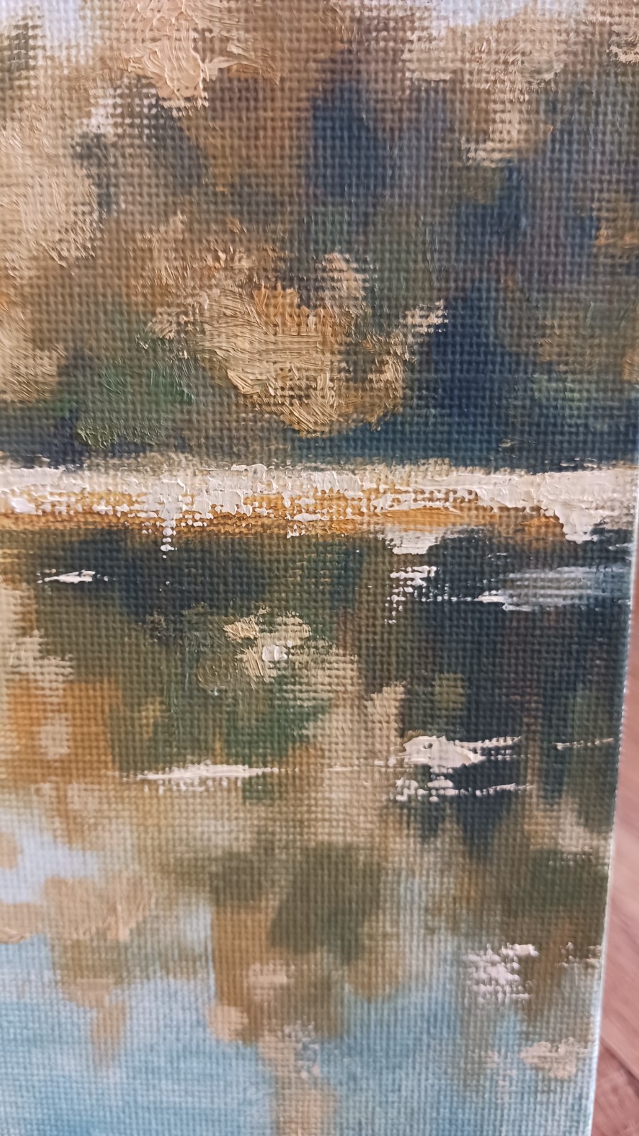 Lake Forest ORIGINAL Oil Painting Modern River Reflection Water Fine Art 8″x10″