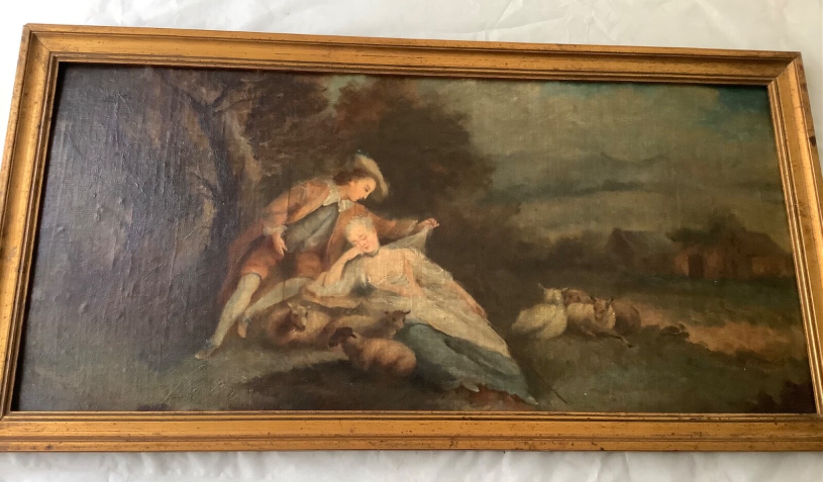 18th CENTURY JEAN-BAPTISTE PATER Shepherdess with Sheep in a Countryside Oil
