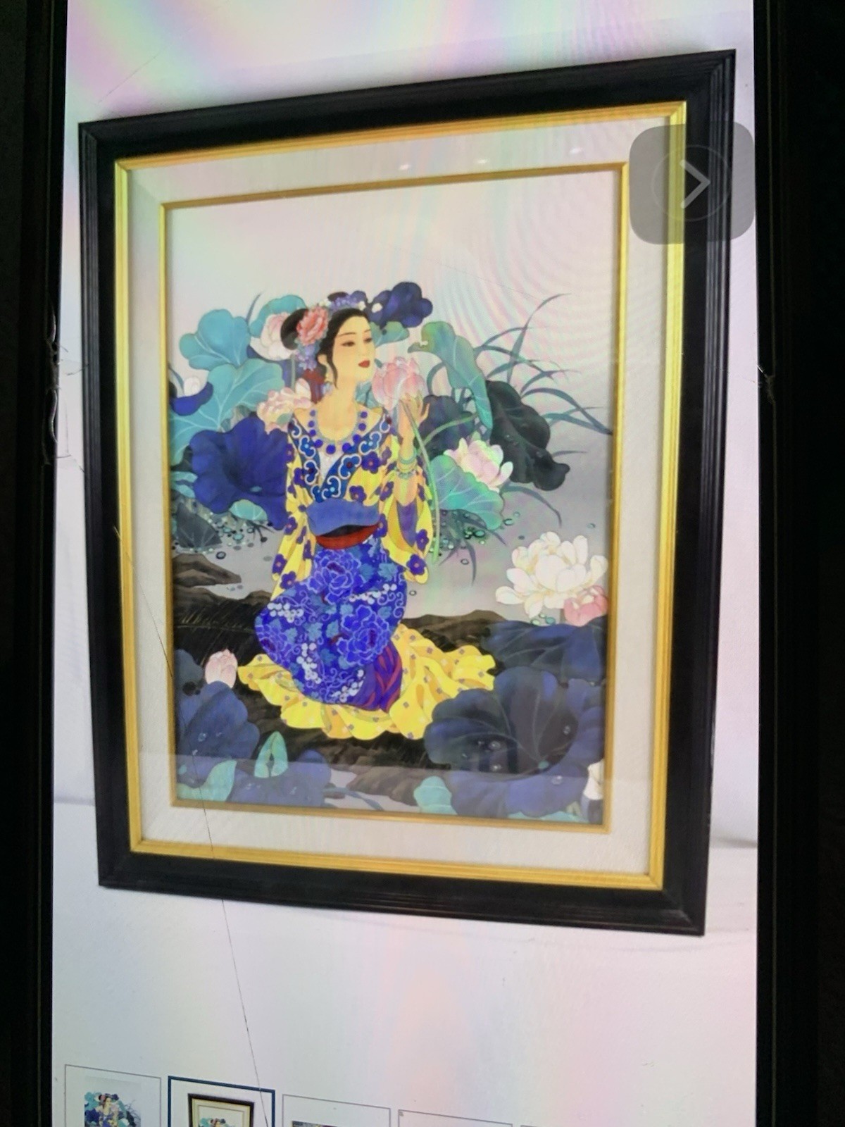 Oriental Art Original Reverse Painting On Glass -Caroline Young-Acrylic Paint