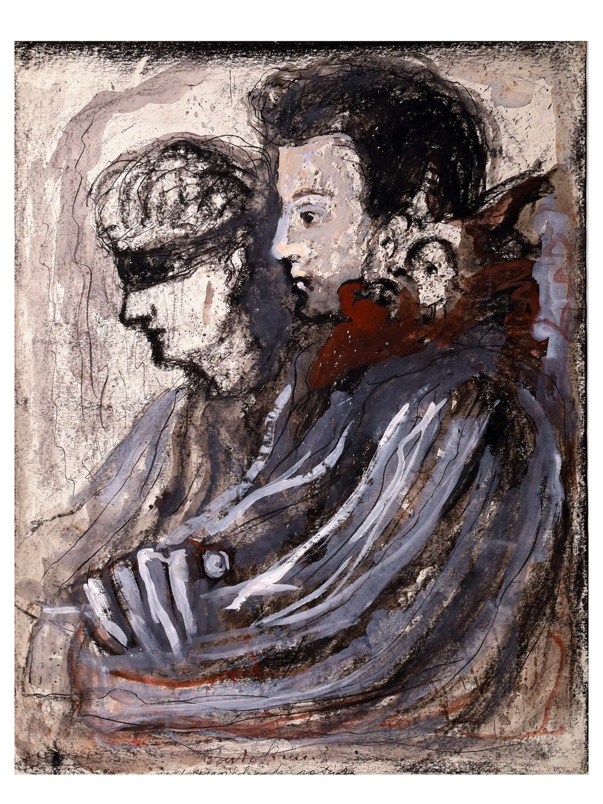 A Mixed Media Artwork By The Italian Artist Roberto Barni, Gouache And Pastel