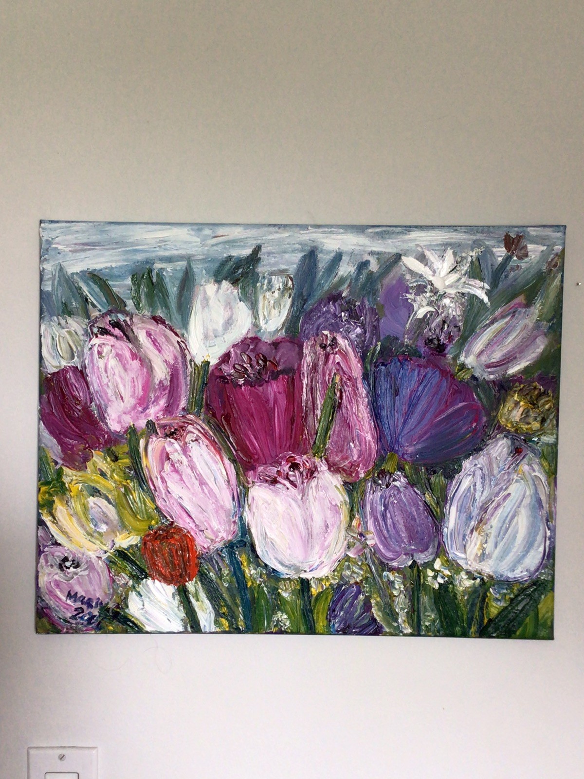 Tulips garden 2. Original Oil Pairing