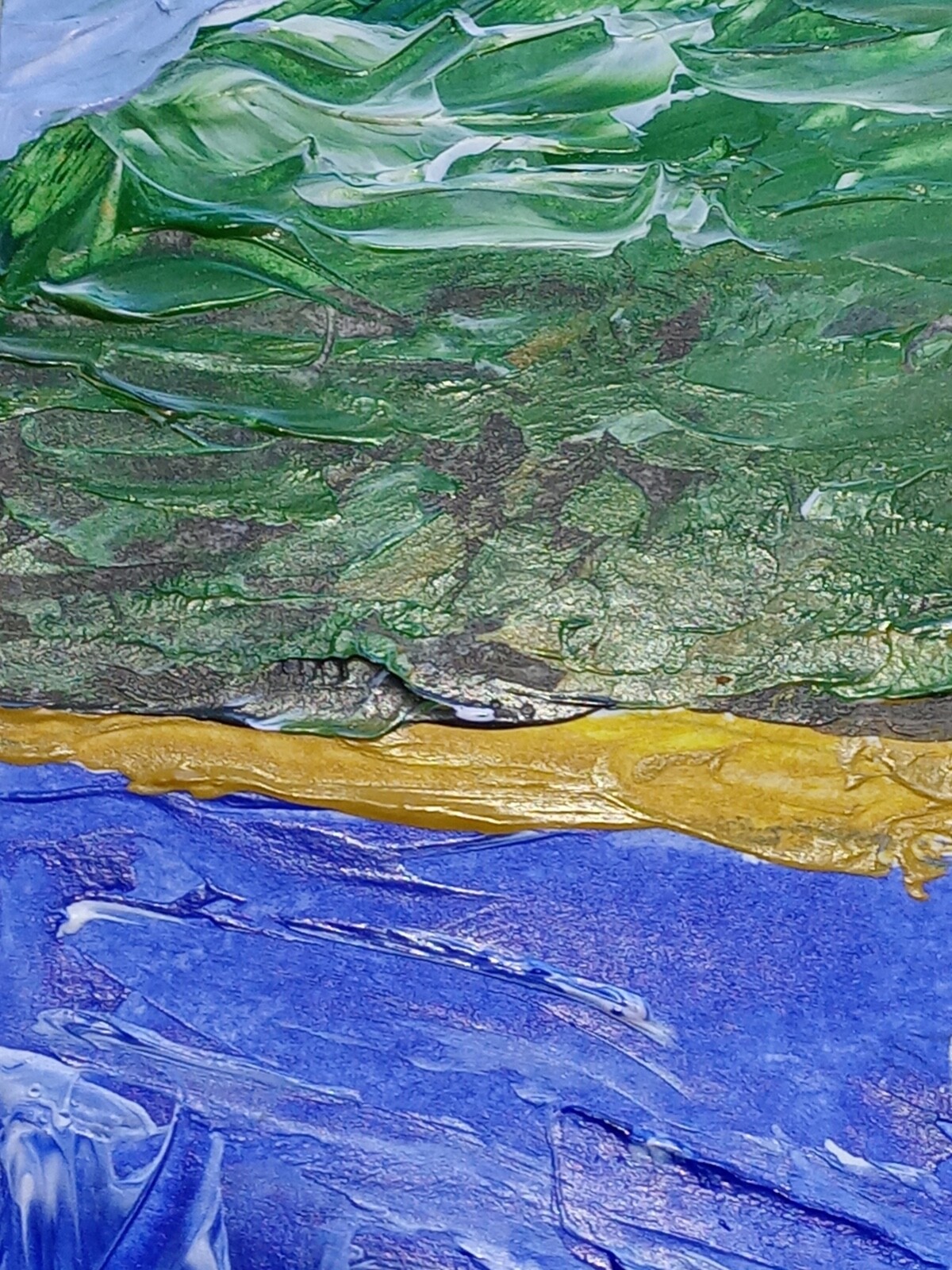 Impressionistic 11×14 Seaside home Colorful Hand Made Acrylic Art Painting