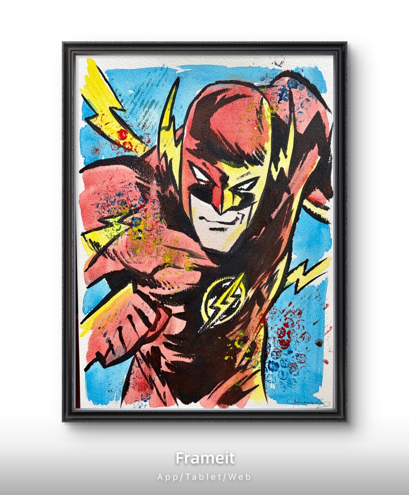 Original Batman Wonder Woman Flash Painting By Alannah Dyer- Acrylic 9×12 in.