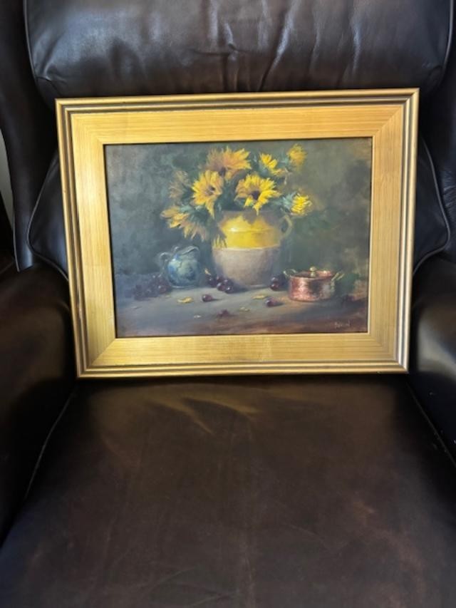 DAISY FLOWERS Oil Painting Art Floral Still Life by lori barrison 20×17