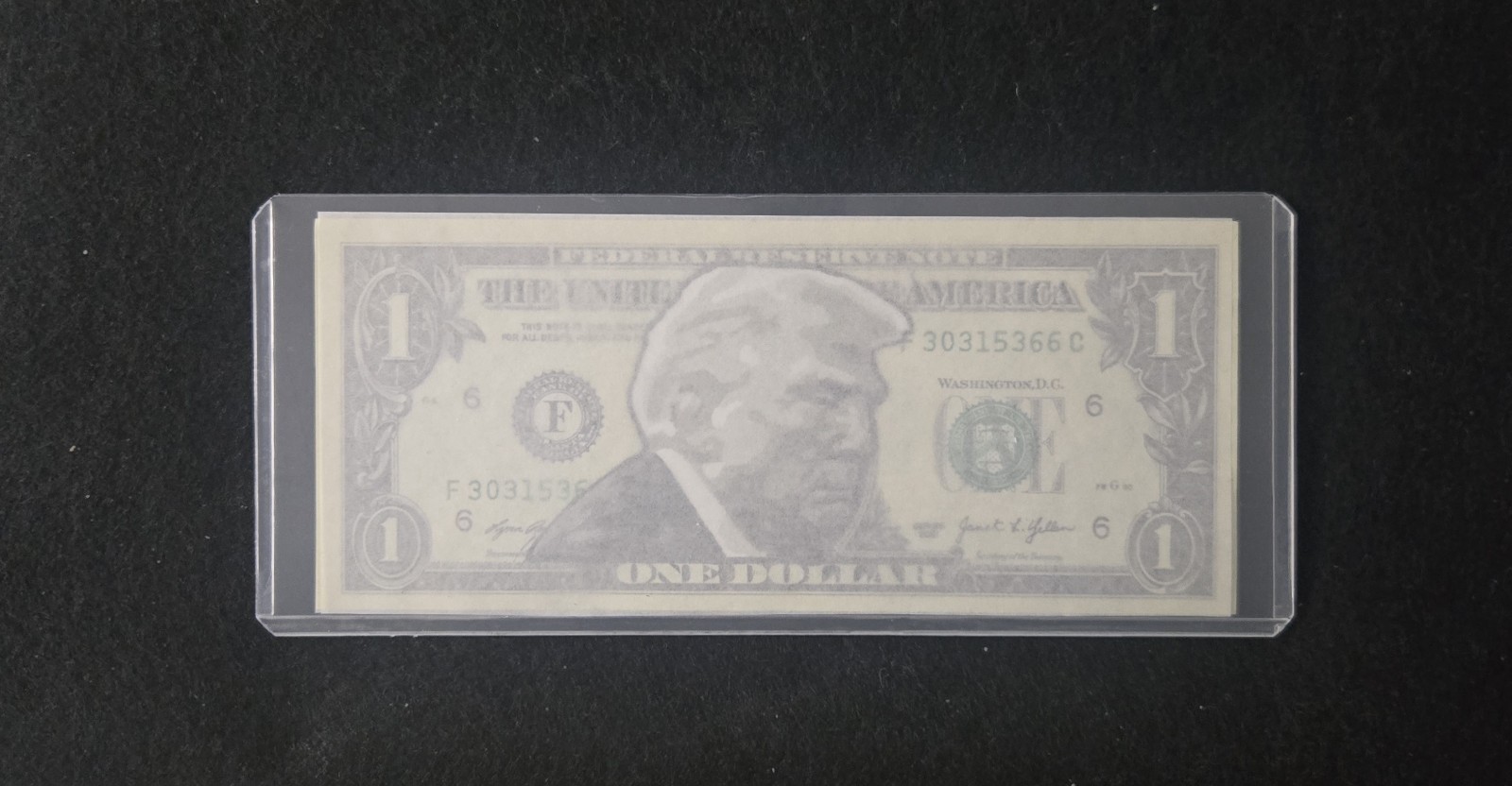 DONALDTRUMP. POTUS. Hand Painted. New Bank Note. Real USD Dollar Bill. COA