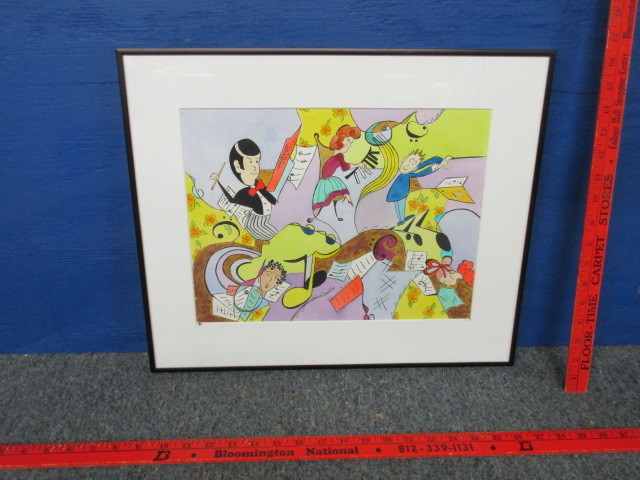 Connie Brorson Signed Watercolor Painting «The Composer» 16″ x 19 1/4″