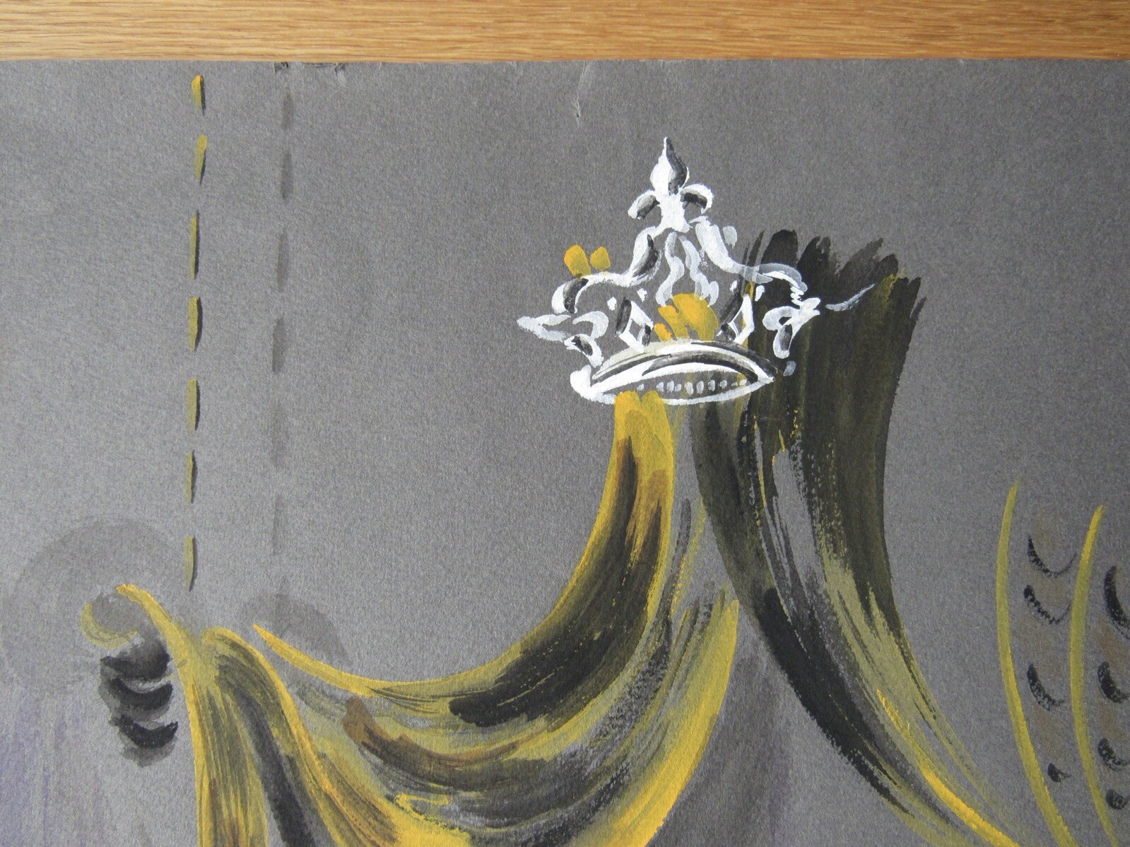 Opera Decor Gouache Drawing Signed by Jacques André Brégère set design painting