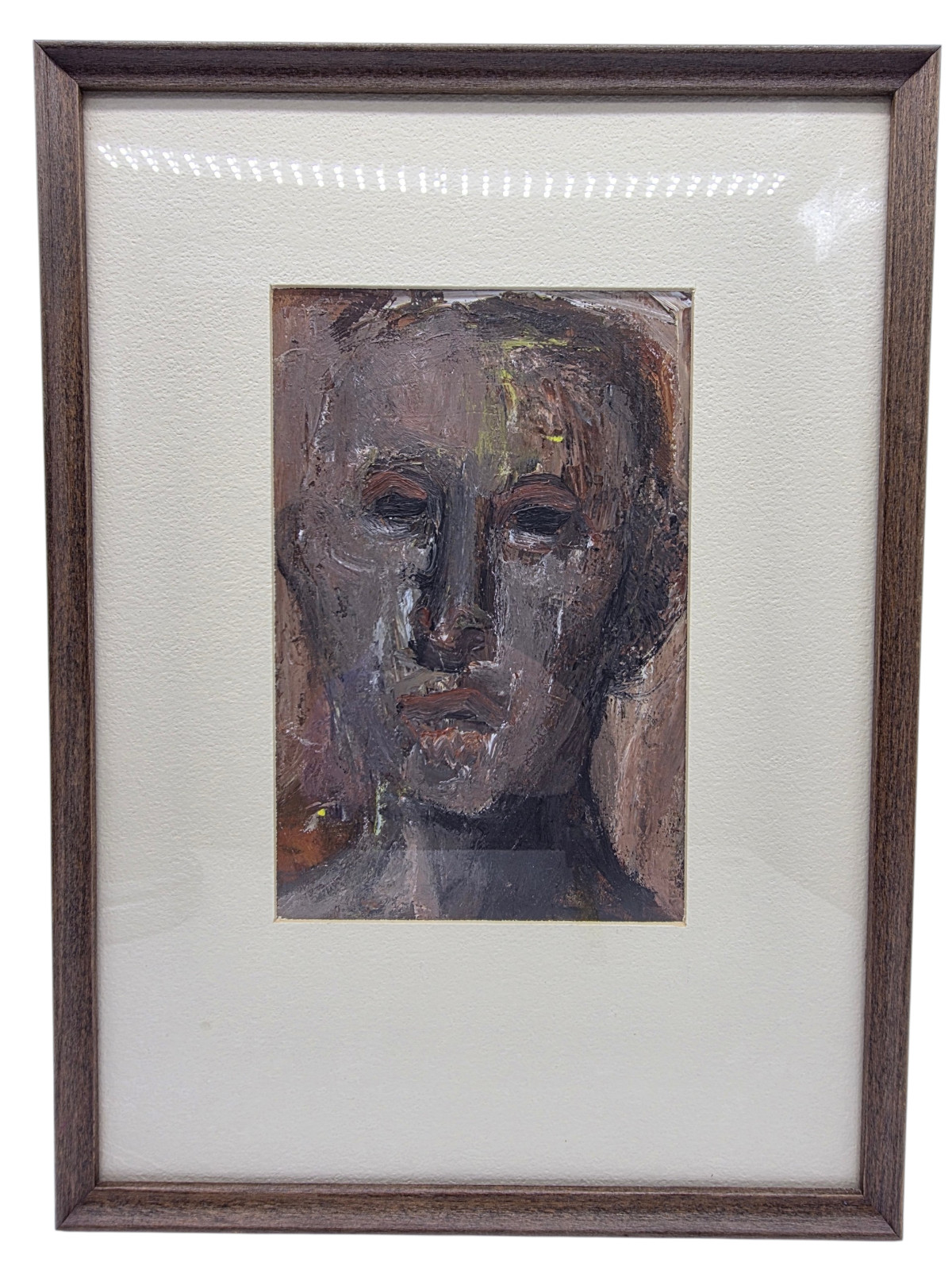 1966 Leopold Segedin «Marty» Acrylic Frame 14.5″ Painting Expressionist Artwork