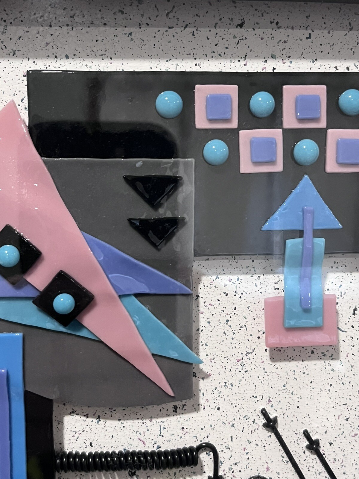 Abstract Geometric Shapes Modern Mixed Media Hanging Art Signed Not A Painting