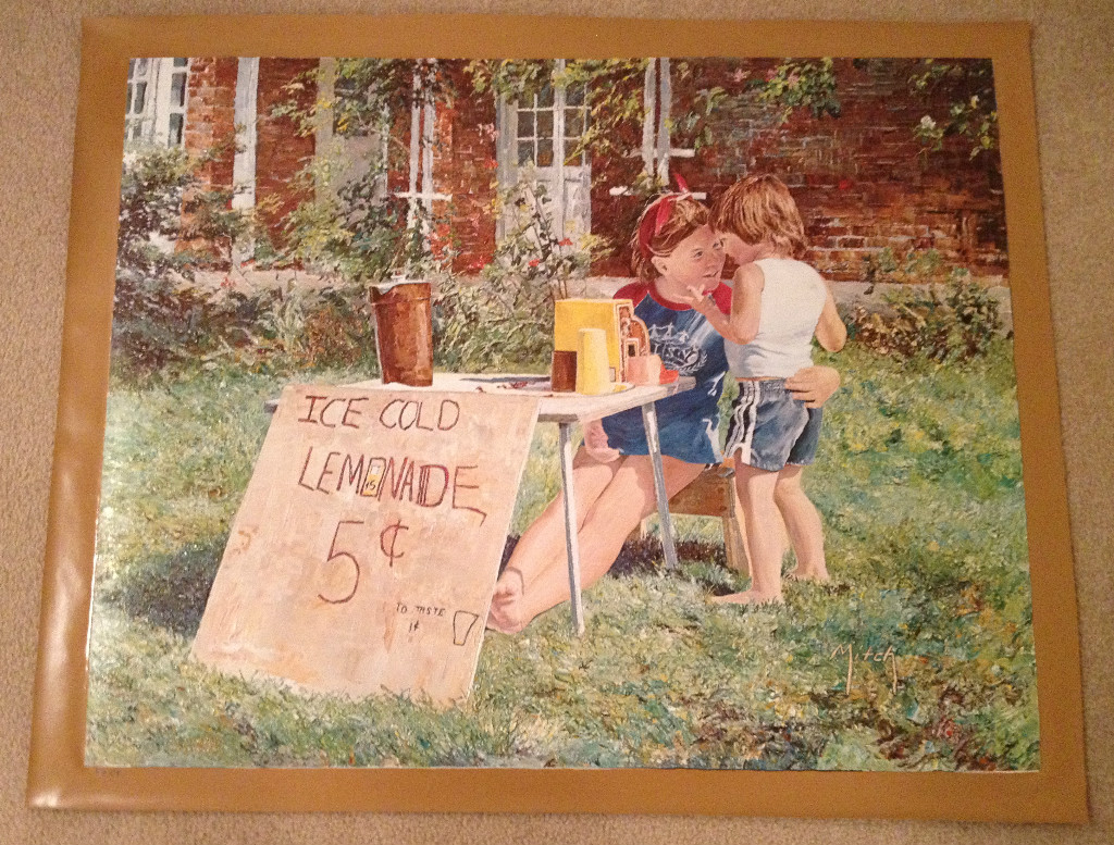 AUTHENTIC ARTAGRAPH OIL PAINTING «LEMONADE STAND»BY M. KEIRSTEAD,SIGNED 74/1000