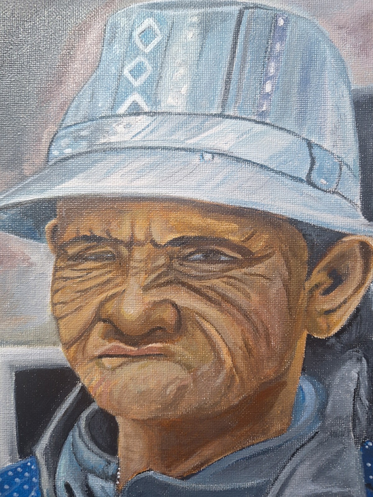 Figurative Contemporary Grumpy Old Man 8×11 Canvas Paper