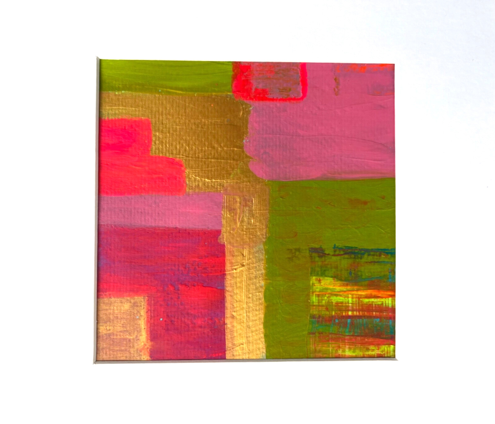 Colorful Abstract Art Modern Painting Acrylic 10″x 10″ Matted Jimarieart