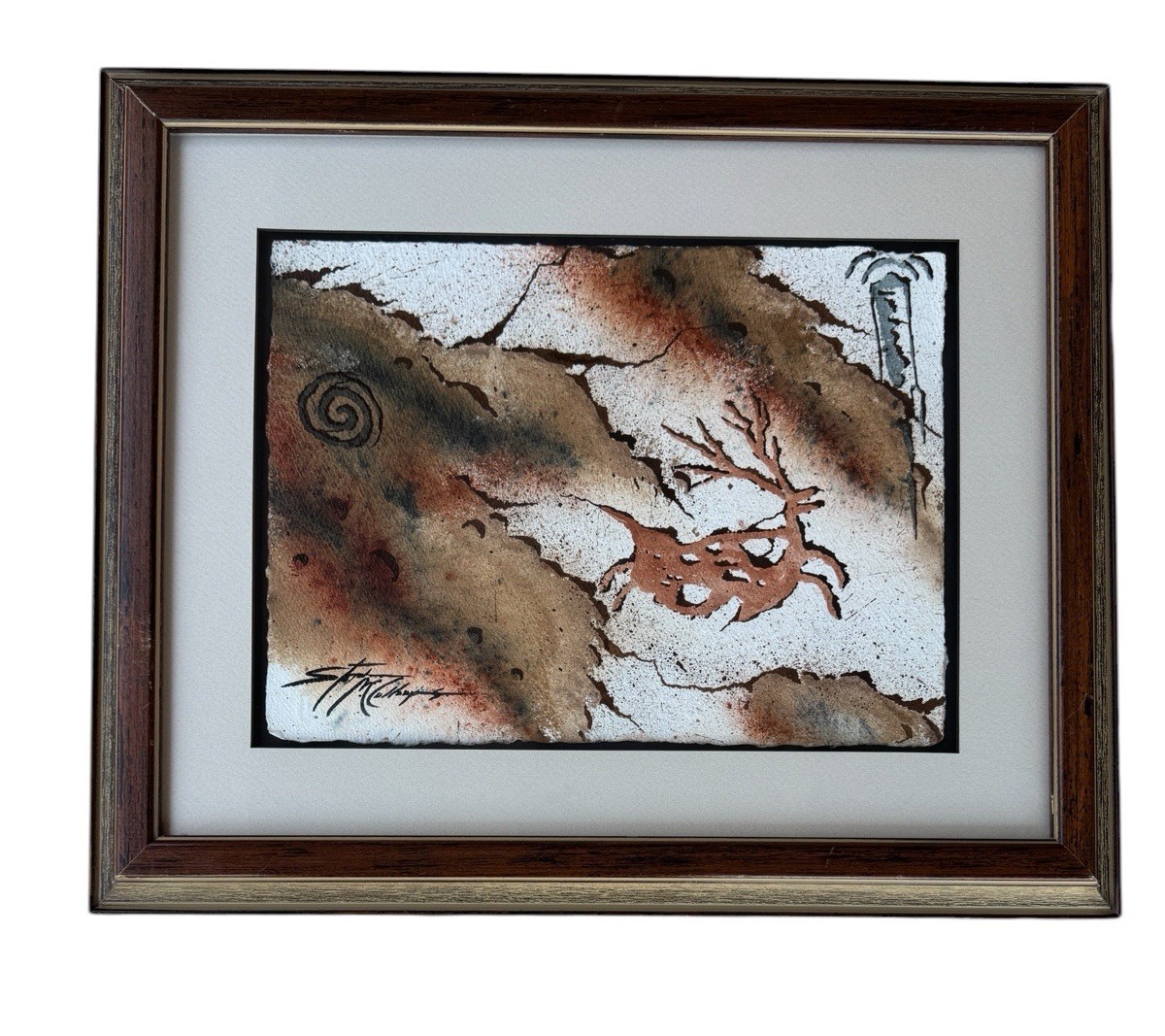 Stephen McCullough Original Mixed Media Art Petroglyph Design