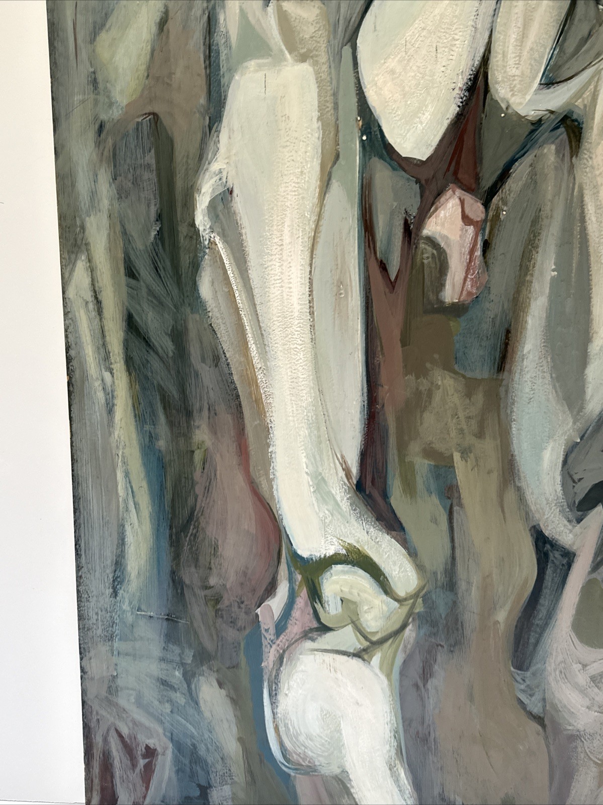 LARGE MID CENTURY PAINTING ABSTRACT CUBIST EXPRESSIONIST PORTRAIT MODERNIST OIL