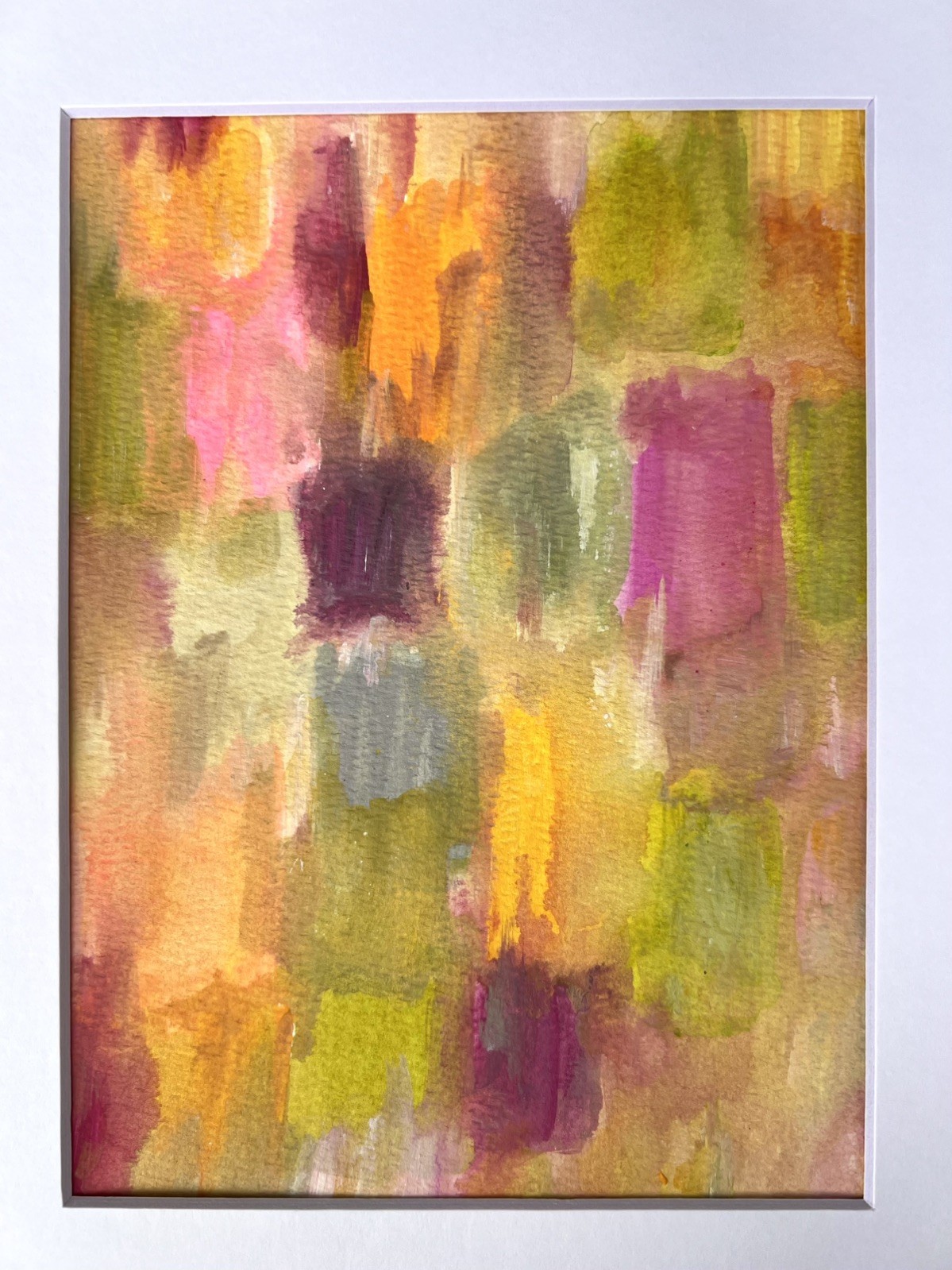 Abstract Painting Original Art Modern Colorful Acrylic 8x 10 Matted Jimarieart