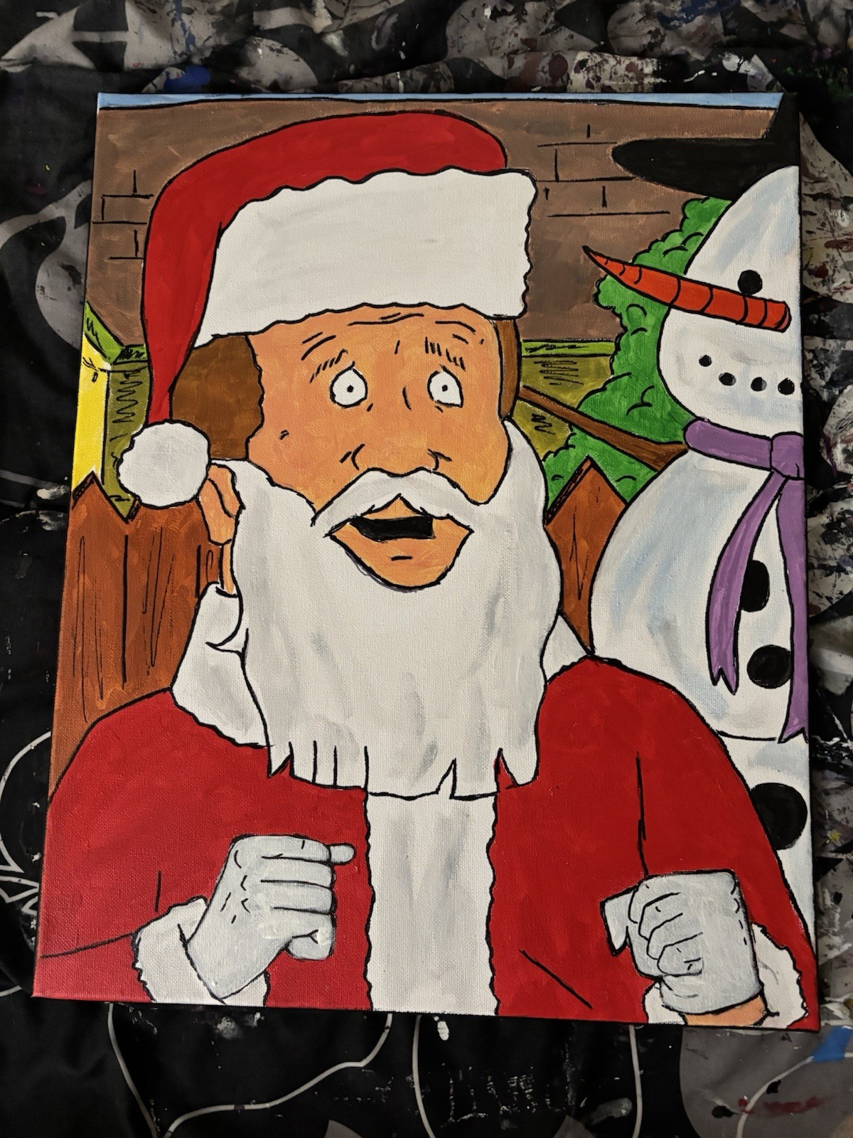 King Of The Hill Bill Dauterive Christmas Painting