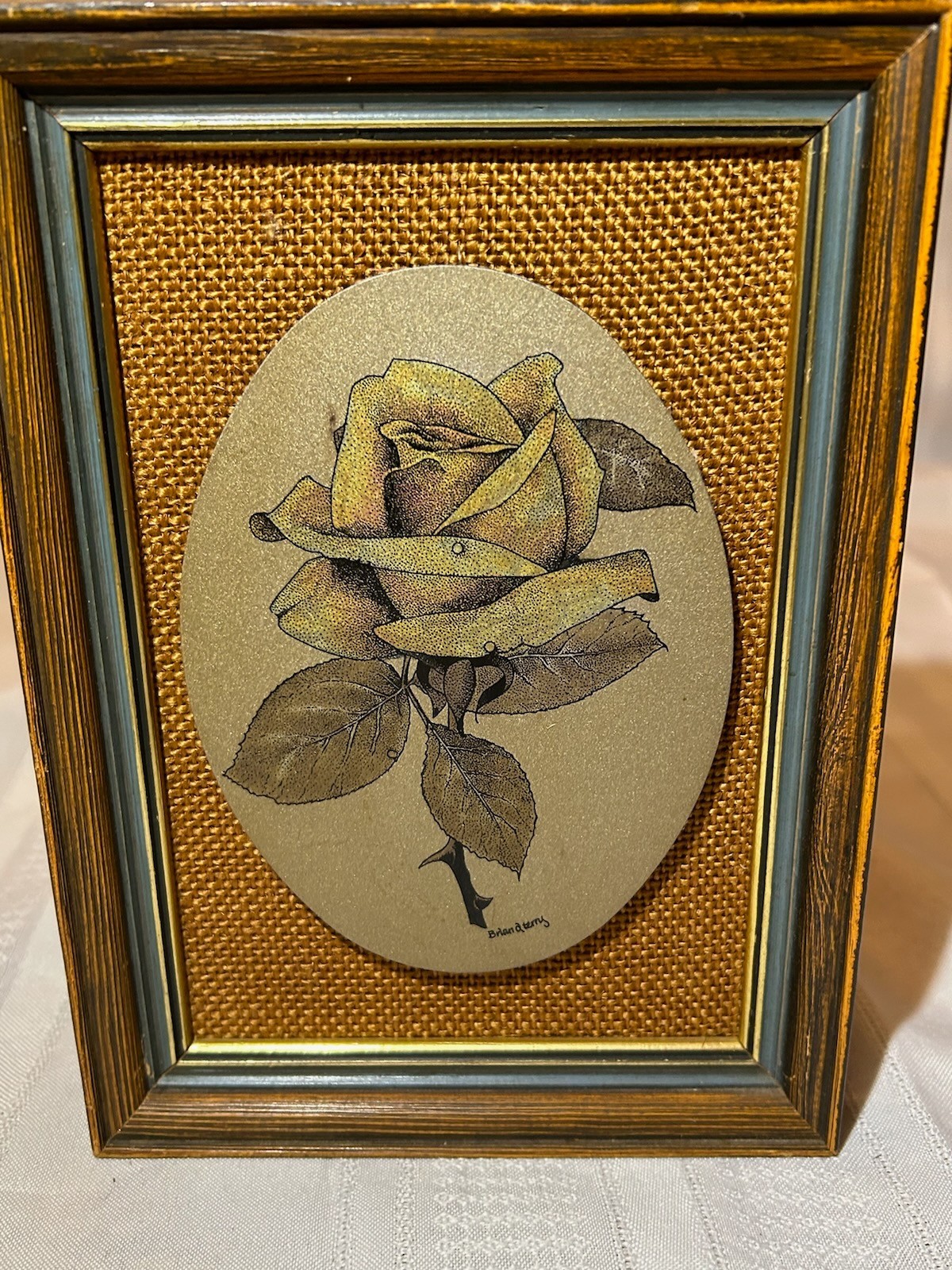 Original hand colored Titanium Etching produced by Lewis & Clayton, Rose- 1976