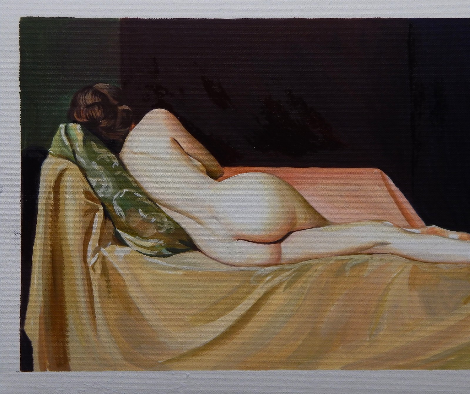 Original Oil Painting on Paper 8x12in/21×29.7cm Female Nude Signed 2025