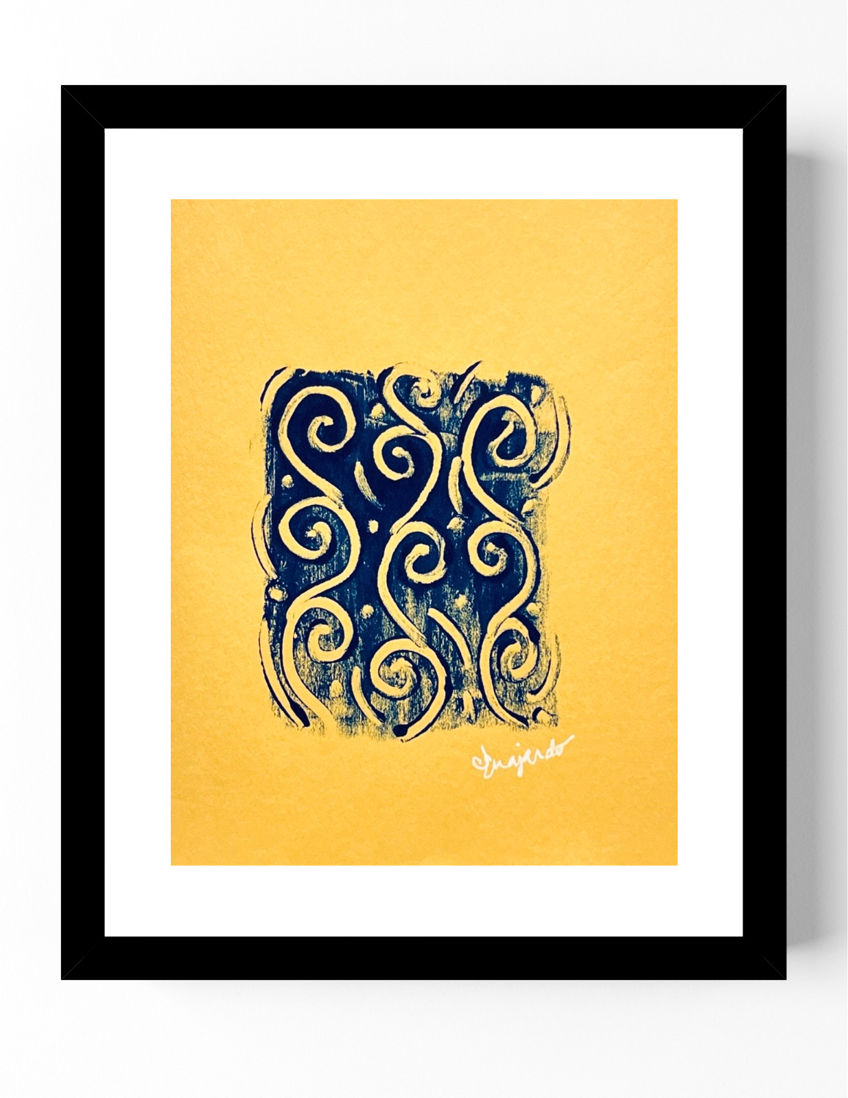 Guajardo Art: Ocean Waves 12X9 Abstract Paper Interior Home Decor