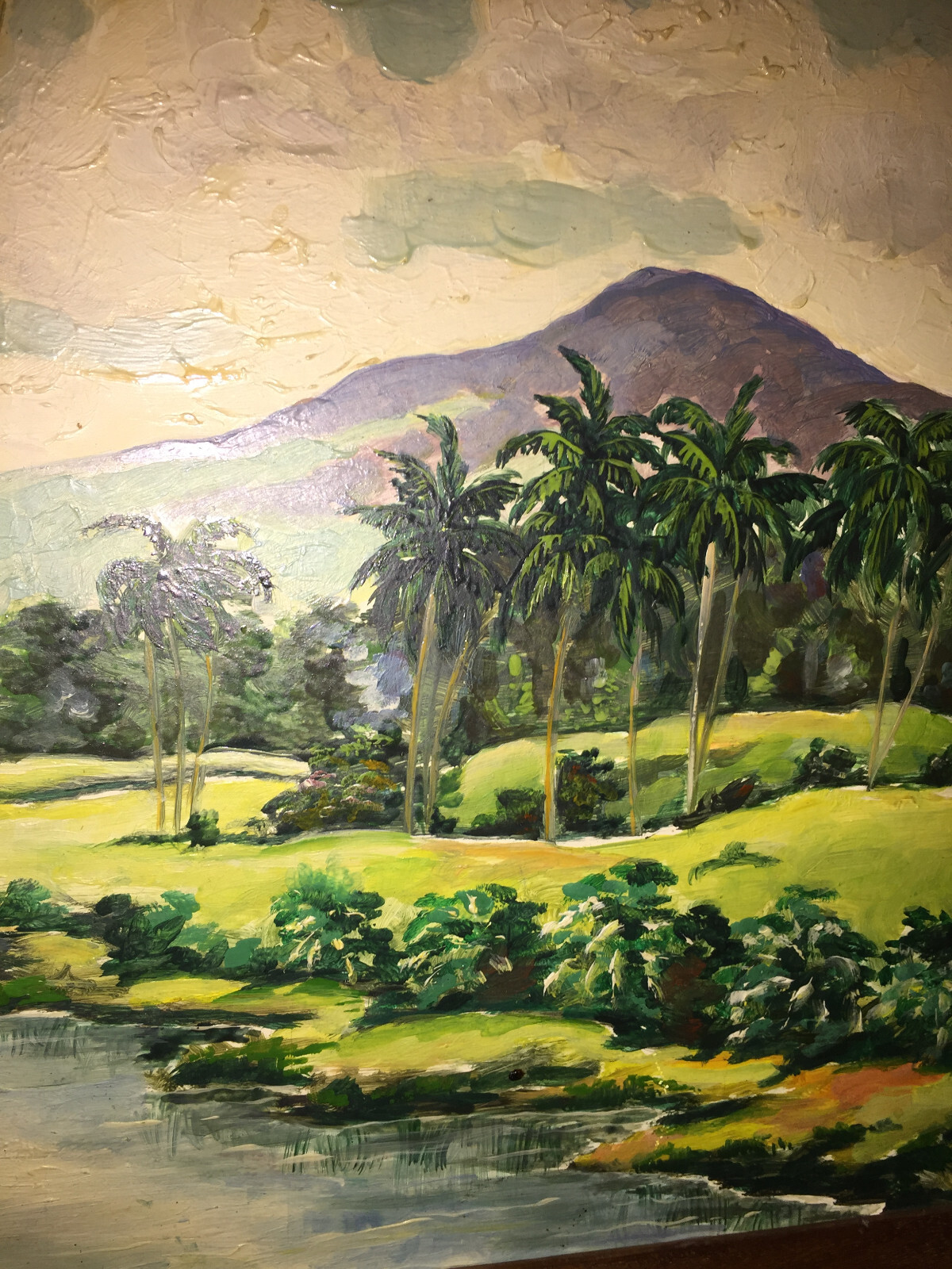 Lloyd Van Pitterson – RARE Vintage Original Oil Board Popular Jamaican Artist