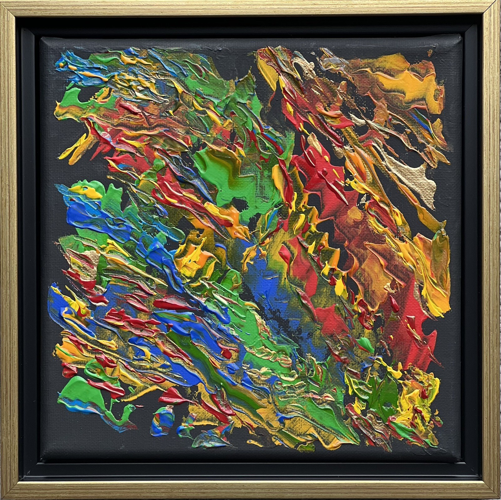 Meditation_Original hand painted fraimed 8″x 8″ acrylic painting on canvas