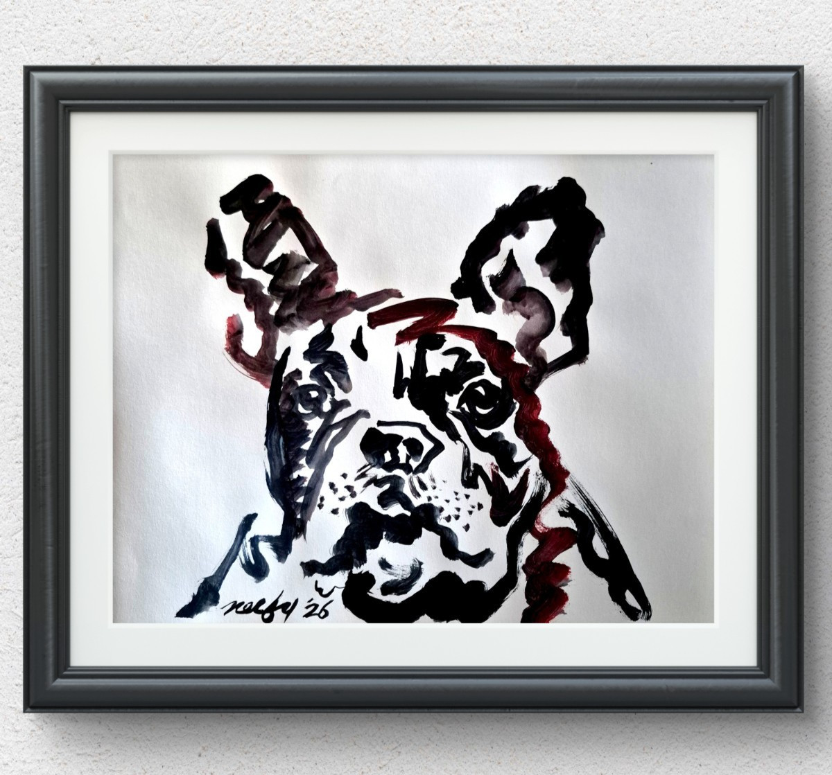 Original Pet Portrait 11×14 Abstract Minimalist Acrylic Signed Paper Art P066