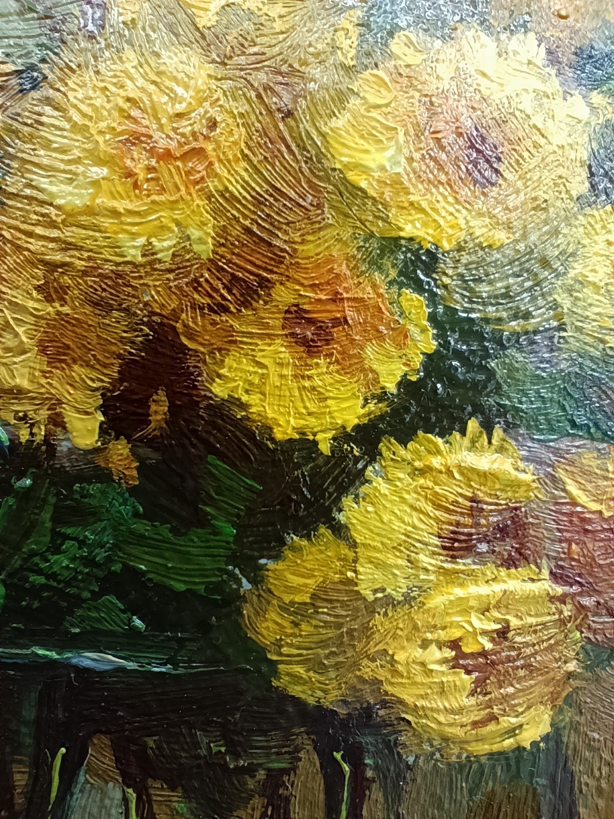 Yellow Flowers Original Oil Painting 4×6 Framed Signed Floral Still Life Art