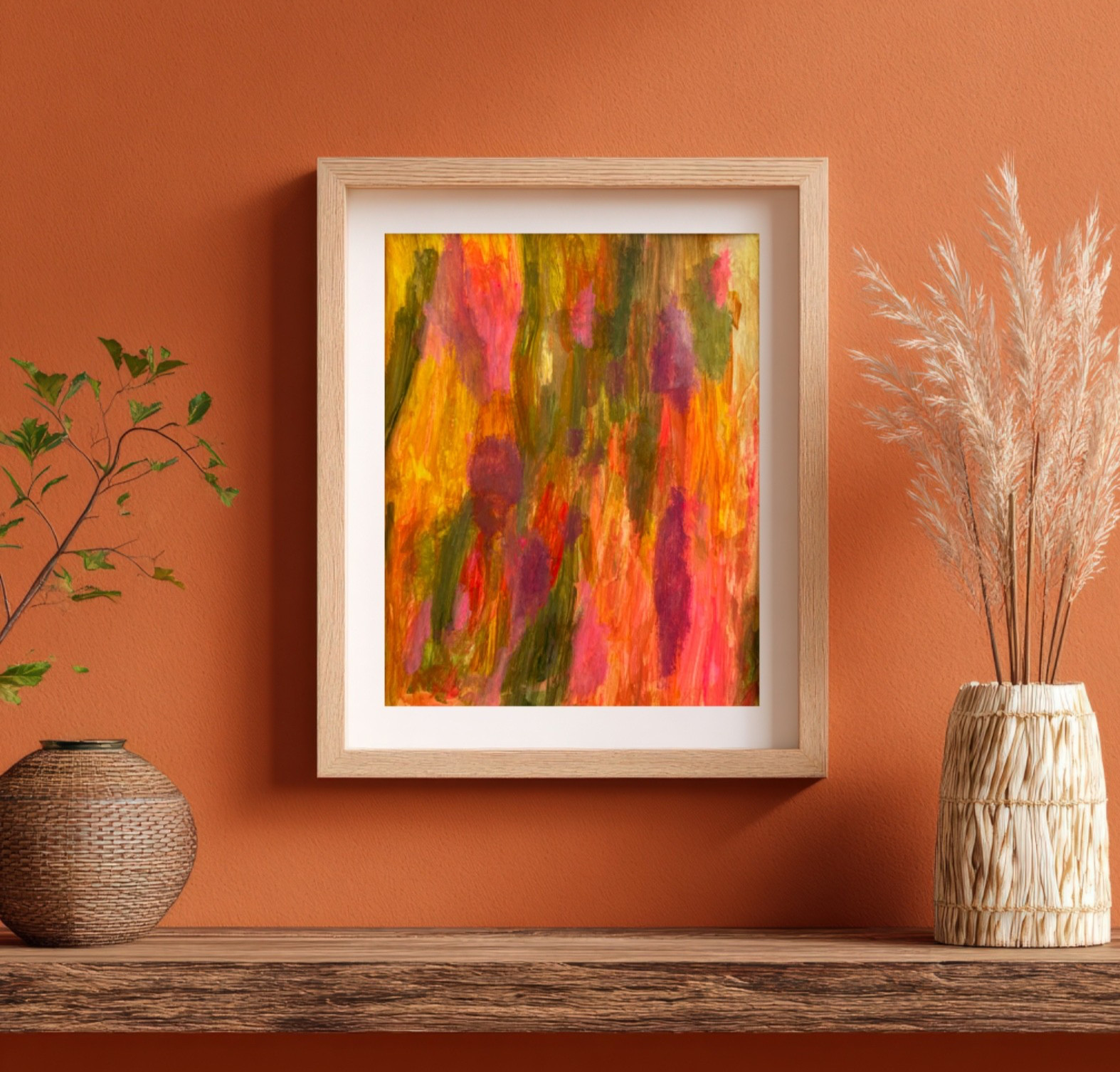 Painting Abstract Original Acrylic Matted 11×14 Modern Colorful Art Jimarieart