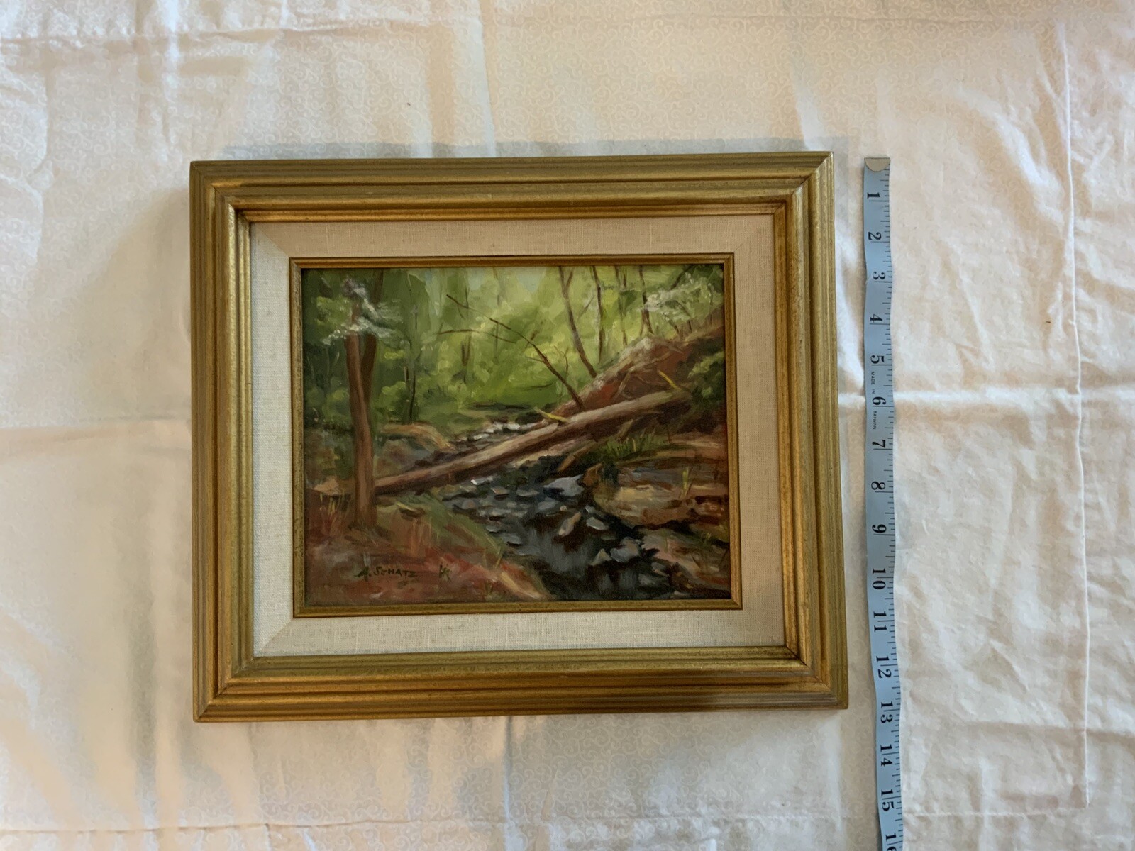 A Schatz Fallen Tree at Avalon Oil Painting 9.5” x 7.5”