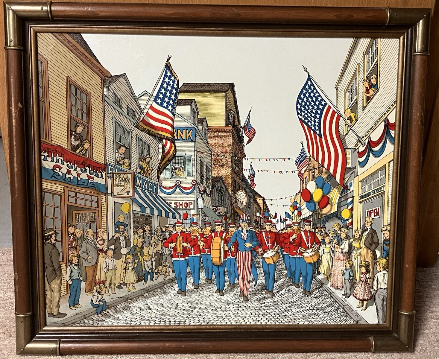 H. Hargrove SIGNED Impression Painting On Canvas THE GLORIOUS FOURTH #208/750