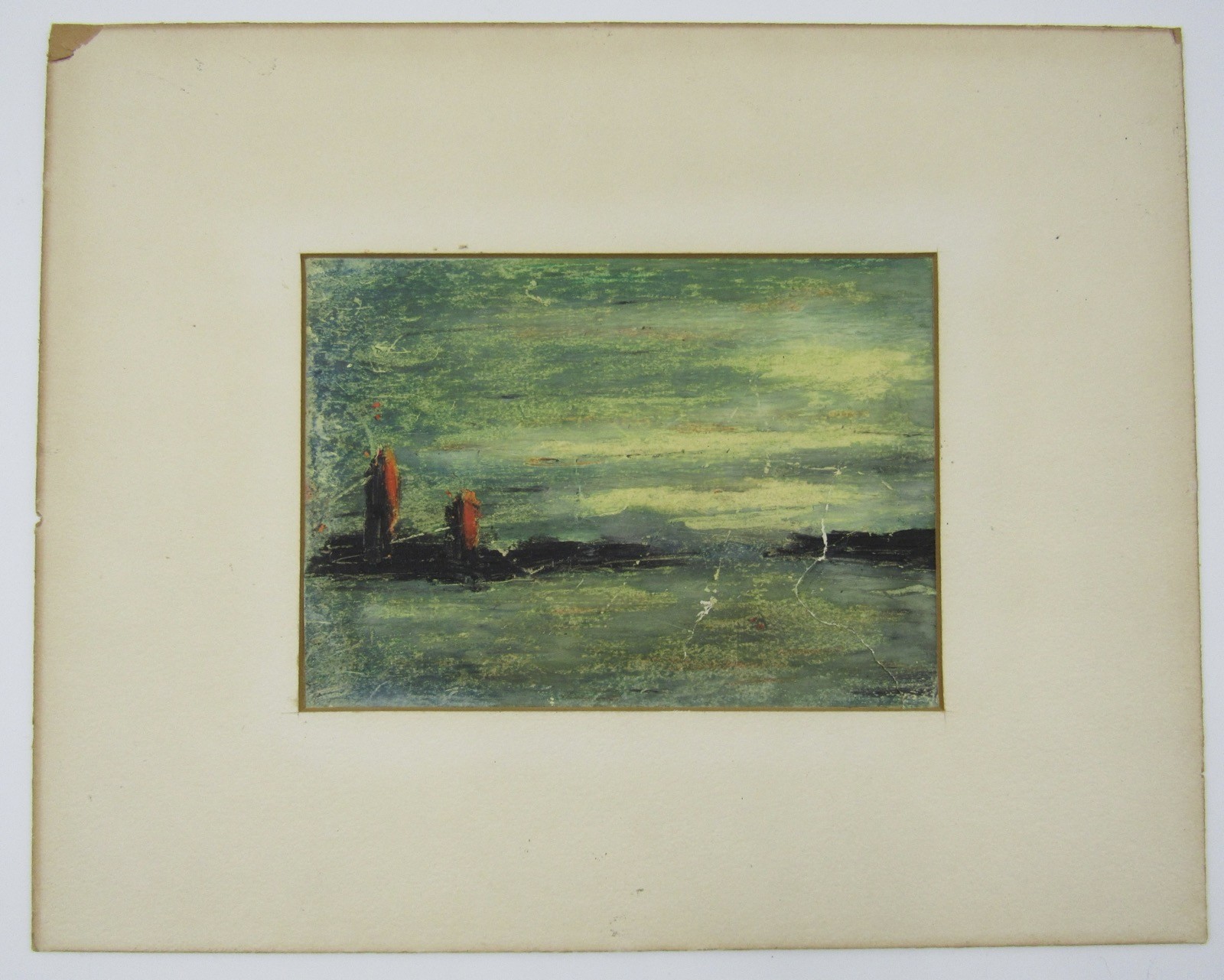 Charming framed impressionist landscape/seascape painting 9×11″